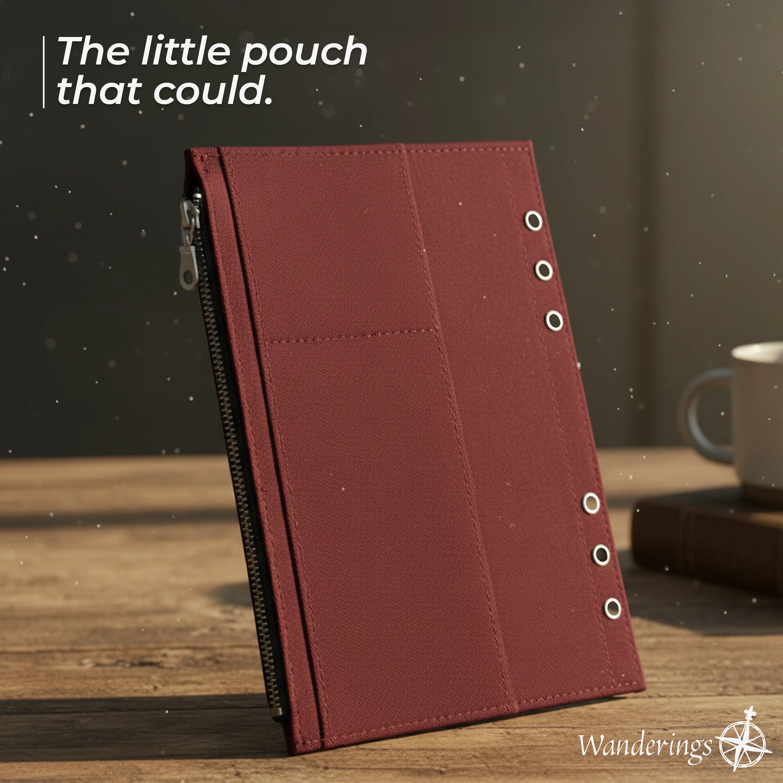 6-Ring Zipper Pocket for A5 Size Binder Planners - 5.9" x 8.25" (15 x 21 cm) - Durable 100% Cotton Fabric - Image 9