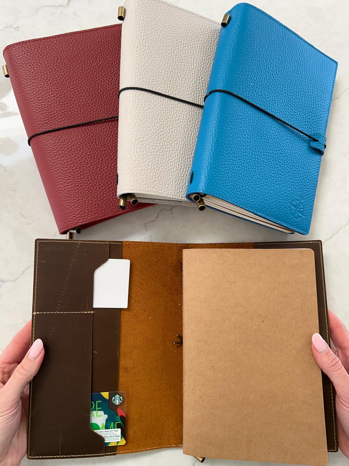A5 Refillable Travelers Notebook with Pockets (Oat Color) — 6" x 8.7" / 15cm x 22cm - Image 9