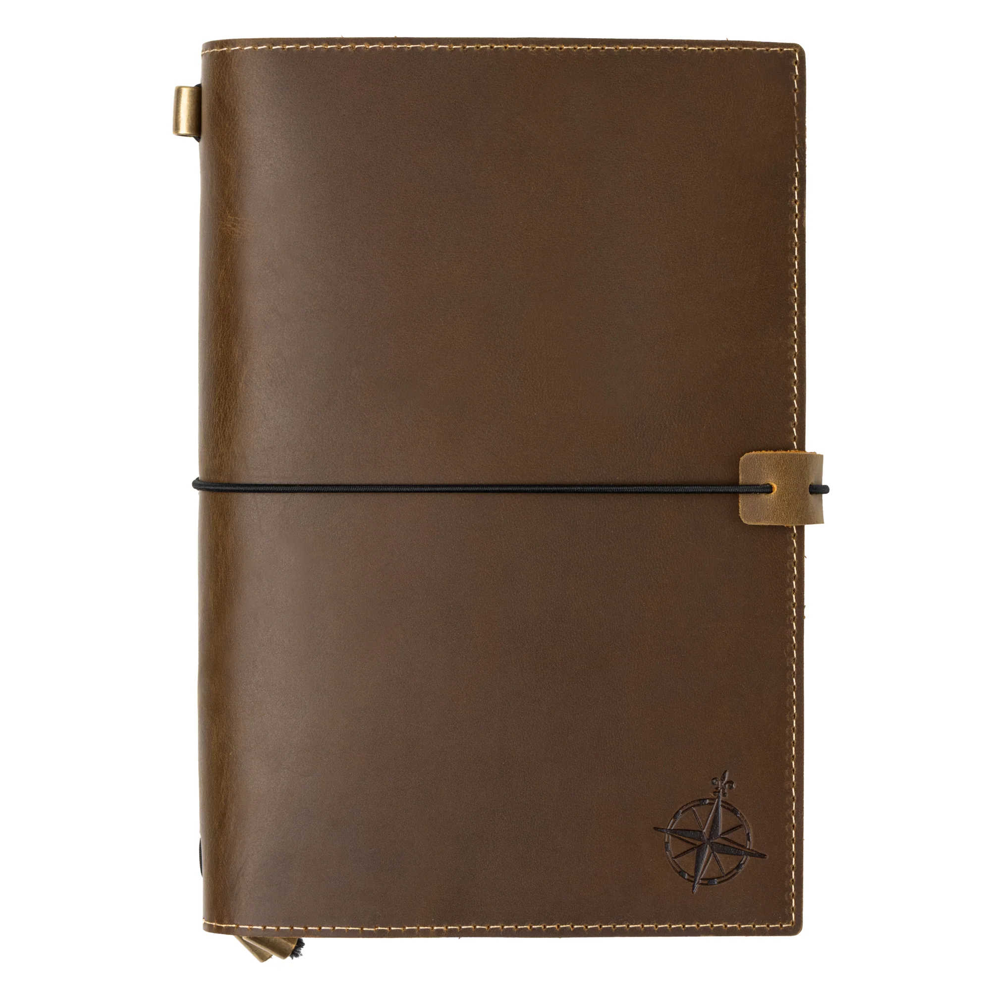A5 Refillable Travelers Notebook with Pockets — Brown Leather 6" x 8.7" / 15cm x 22cm - Image 4