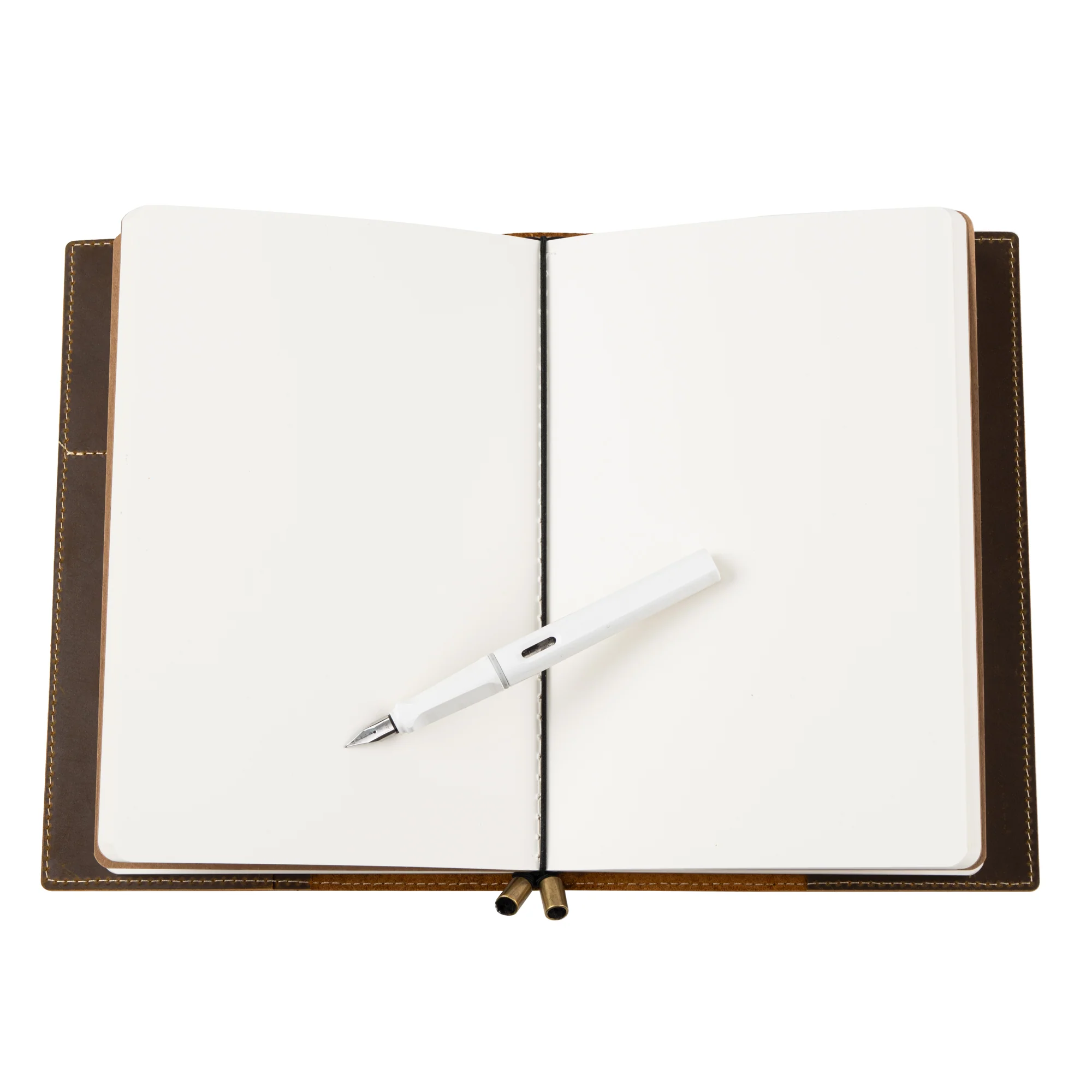 A5 Refillable Travelers Notebook with Pockets — Brown Leather 6" x 8.7" / 15cm x 22cm - Image 6