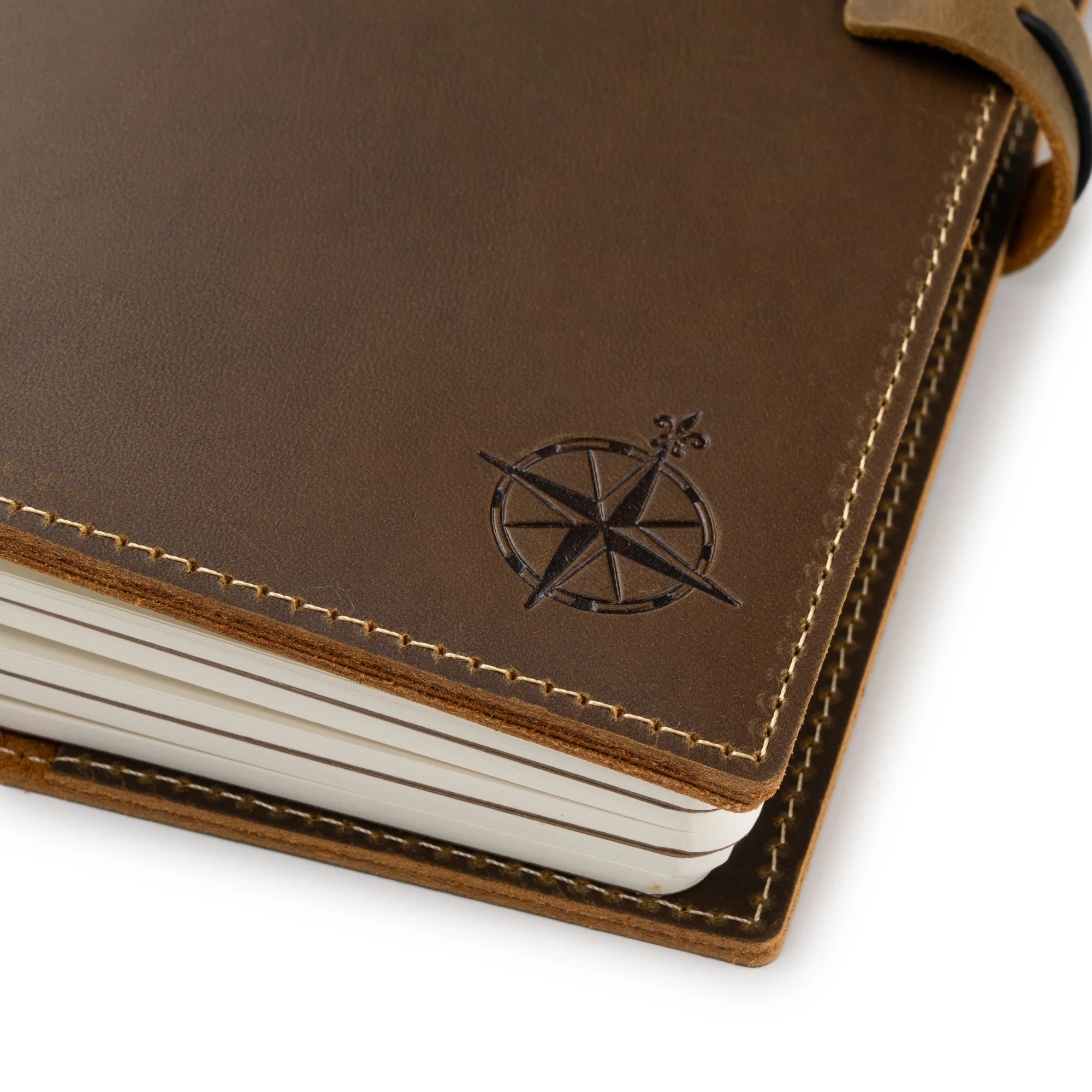 A5 Refillable Travelers Notebook with Pockets — Brown Leather 6" x 8.7" / 15cm x 22cm - Image 9