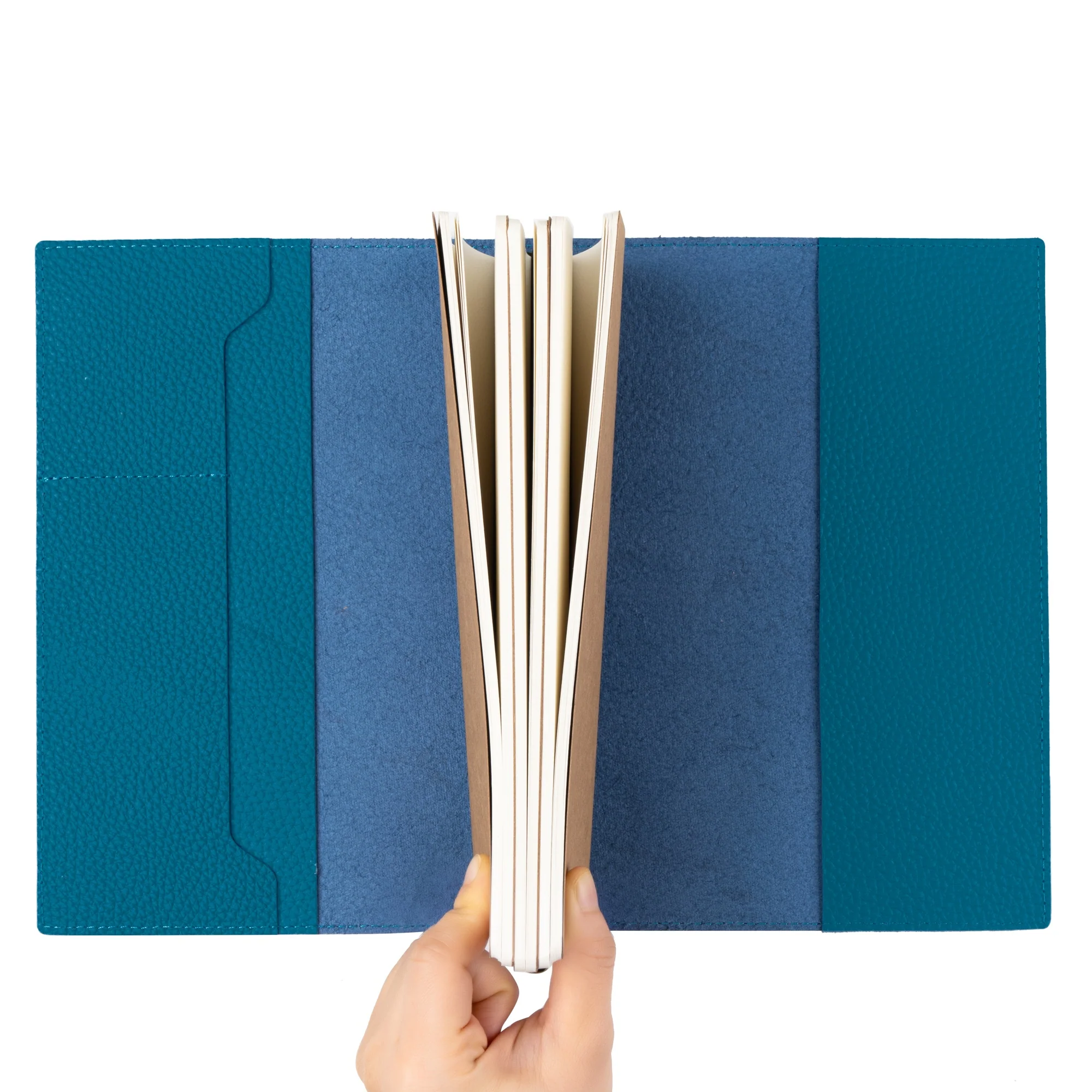 A5 Refillable Travelers Notebook with Pockets (Blue) — 6" x 8.7" / 15cm x 22cm - Image 3