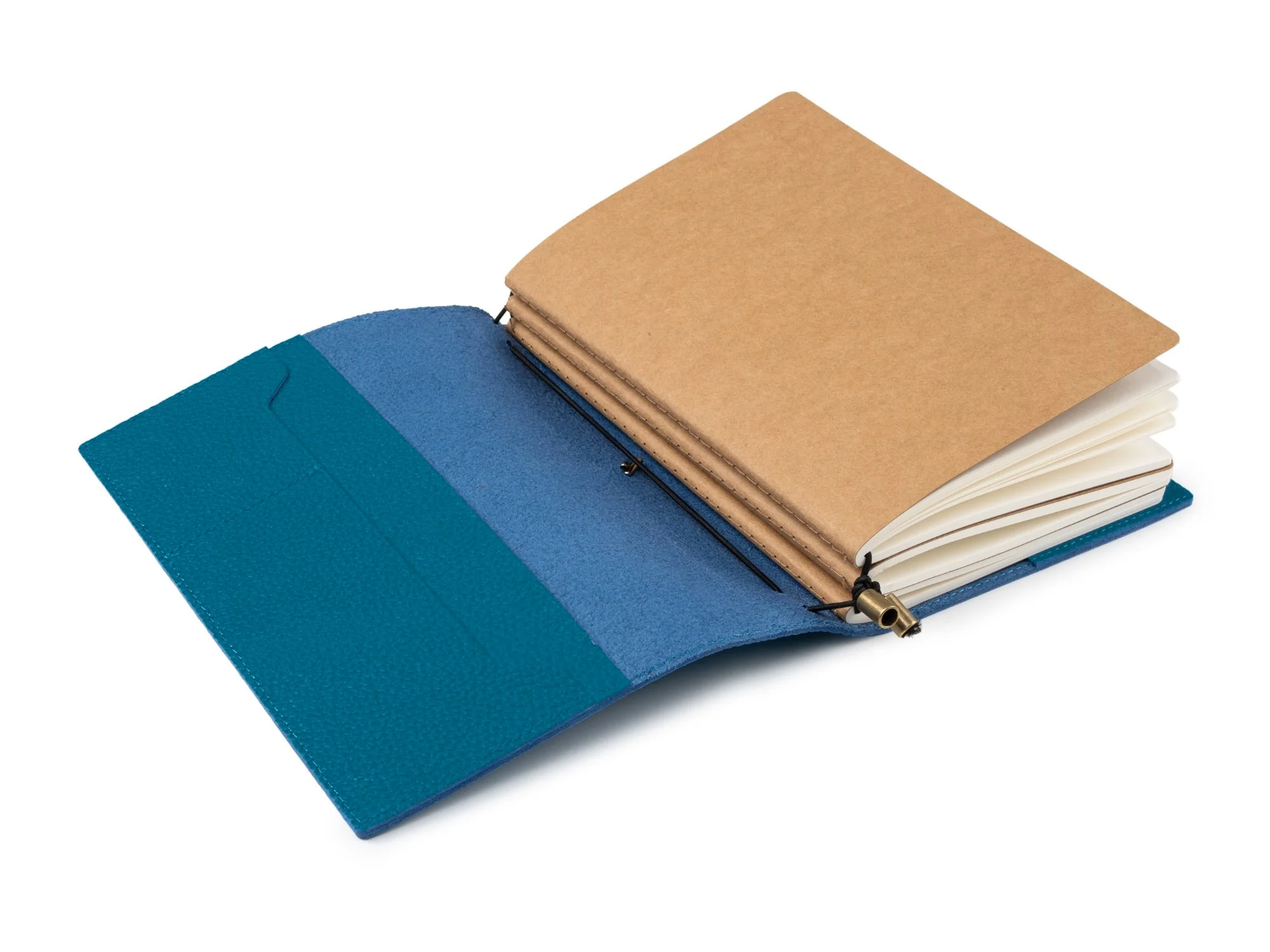 A5 Refillable Travelers Notebook with Pockets (Blue) — 6" x 8.7" / 15cm x 22cm - Image 5
