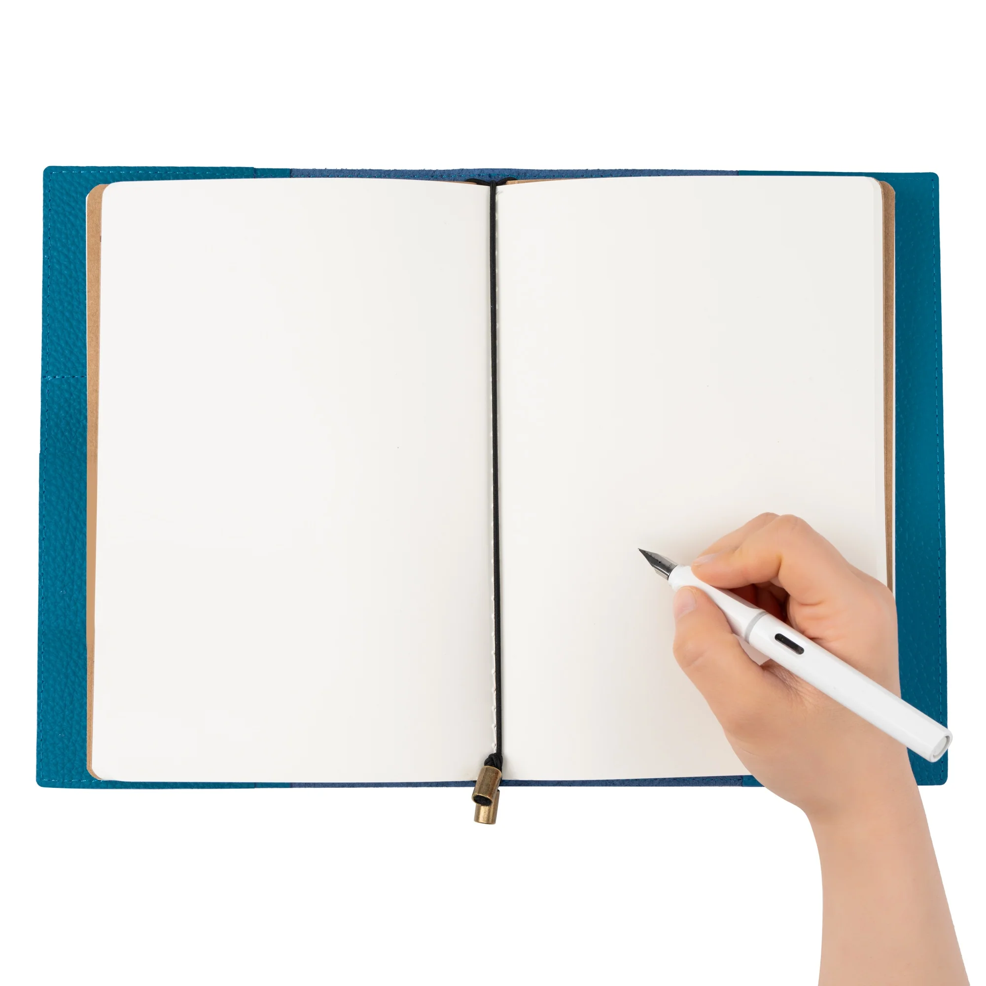A5 Refillable Travelers Notebook with Pockets (Blue) — 6" x 8.7" / 15cm x 22cm - Image 7