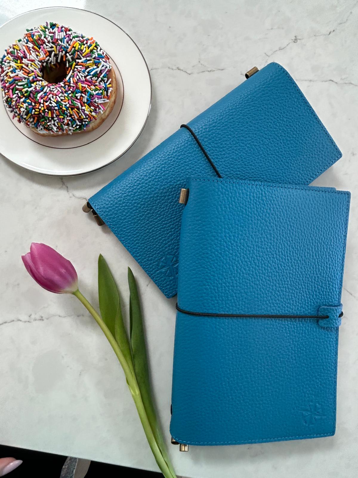 A5 Refillable Travelers Notebook with Pockets (Blue) — 6" x 8.7" / 15cm x 22cm - Image 9