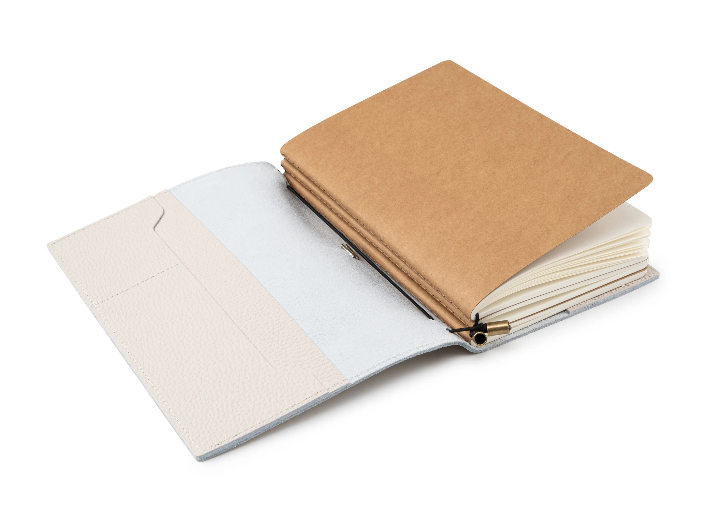 A5 Refillable Travelers Notebook with Pockets (Oat Color) — 6" x 8.7" / 15cm x 22cm - Image 5