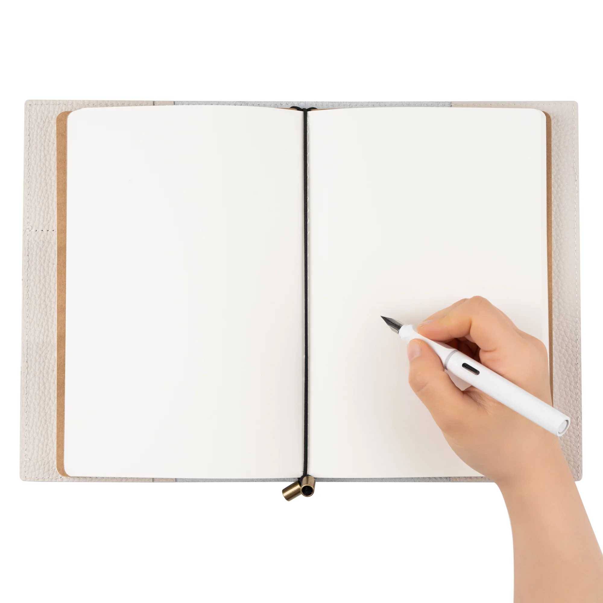 A5 Refillable Travelers Notebook with Pockets (Oat Color) — 6" x 8.7" / 15cm x 22cm - Image 7