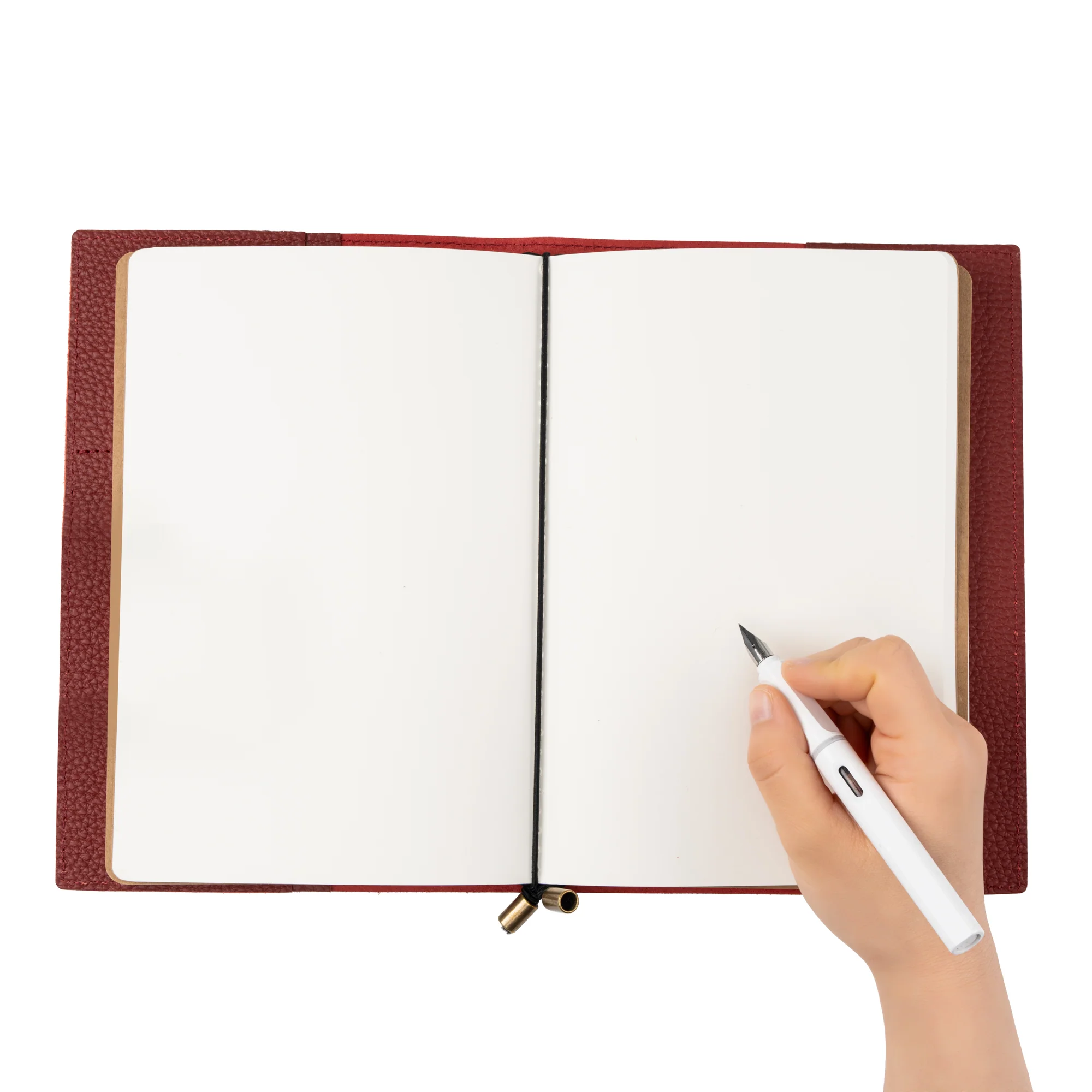 A5 Refillable Travelers Notebook with Pockets (Red) — 6" x 8.7" / 15cm x 22cm - Image 7