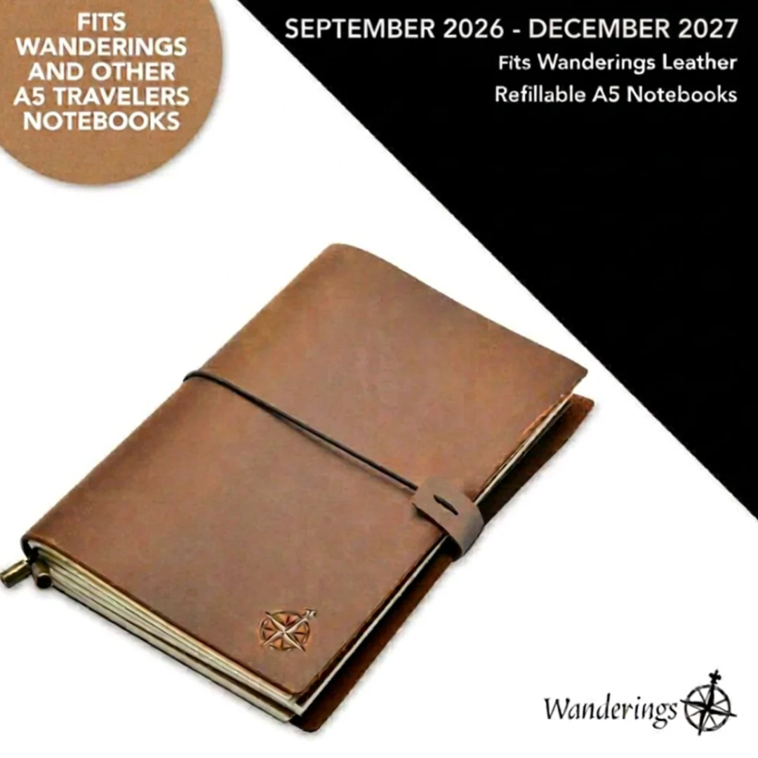 A5 Traveler's Notebook Calendar Refill Inserts – 5.8" x 8.4" (14.2 x 21cm) – Sep 2026 to December 2027 - Image 7