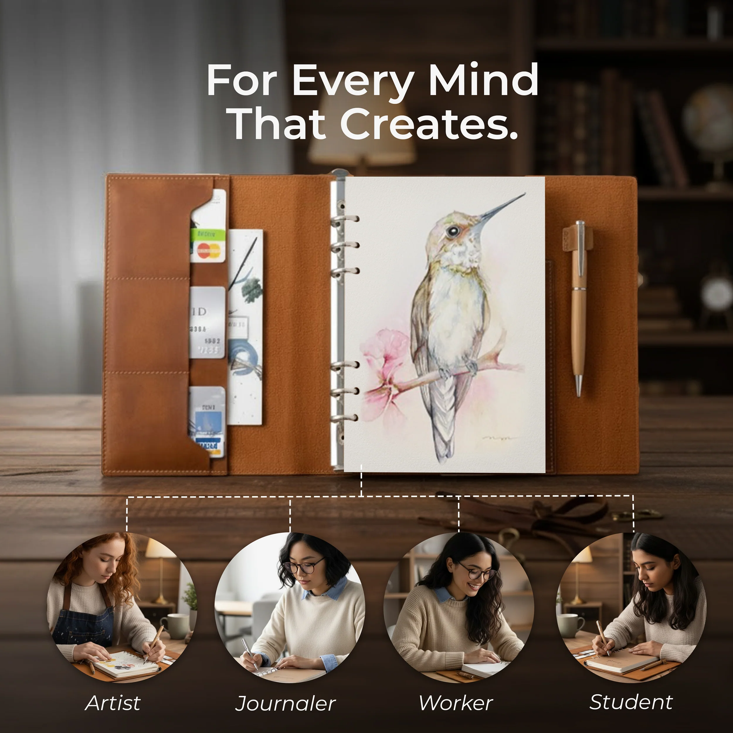 A5 Watercolor Paper Inserts - 300 GSM 6-Ring Binder Paper – 8 1/4 x 5 5/8" - 30 Sheets - Image 3