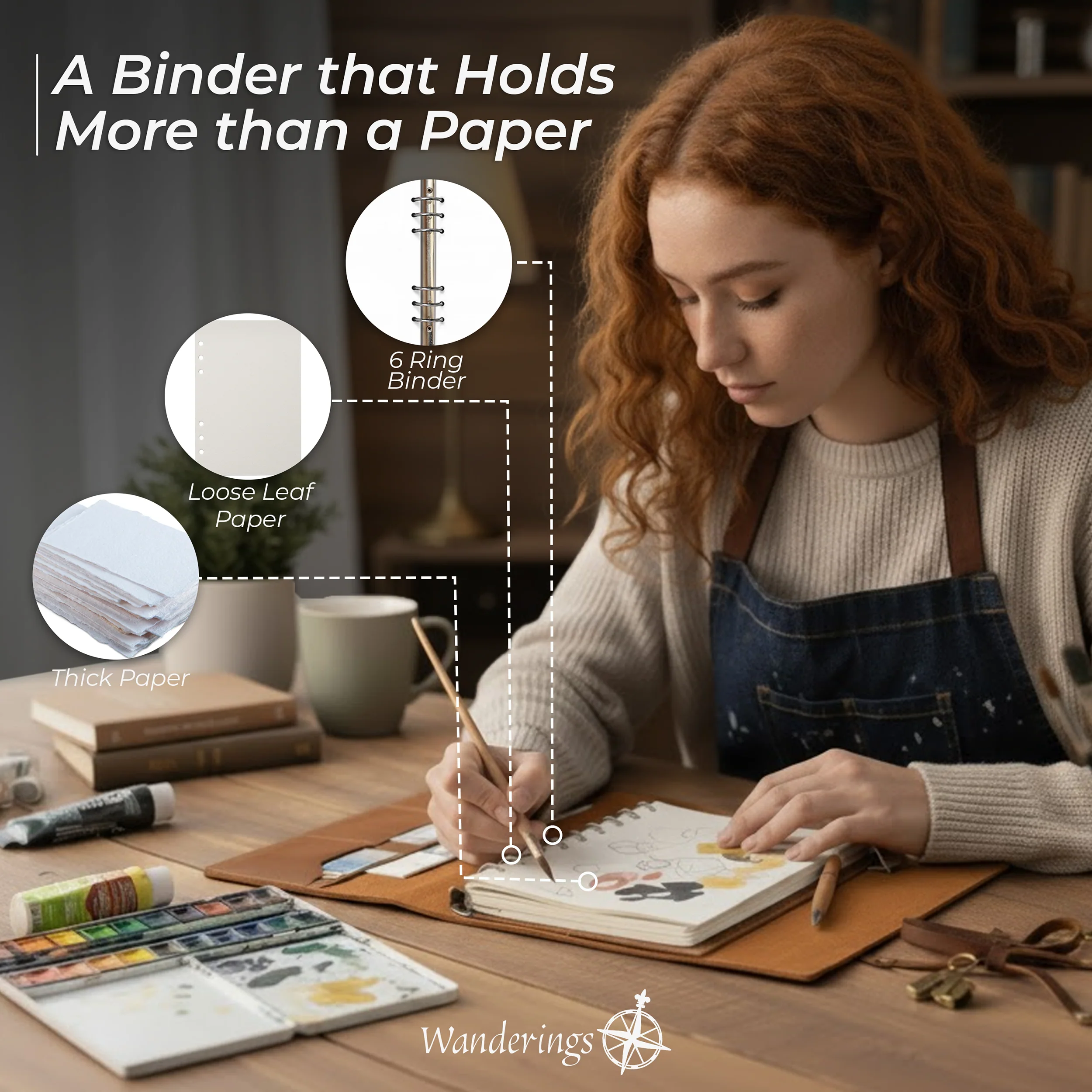 A5 Watercolor Paper Inserts - 300 GSM 6-Ring Binder Paper – 8 1/4 x 5 5/8" - 30 Sheets - Image 8