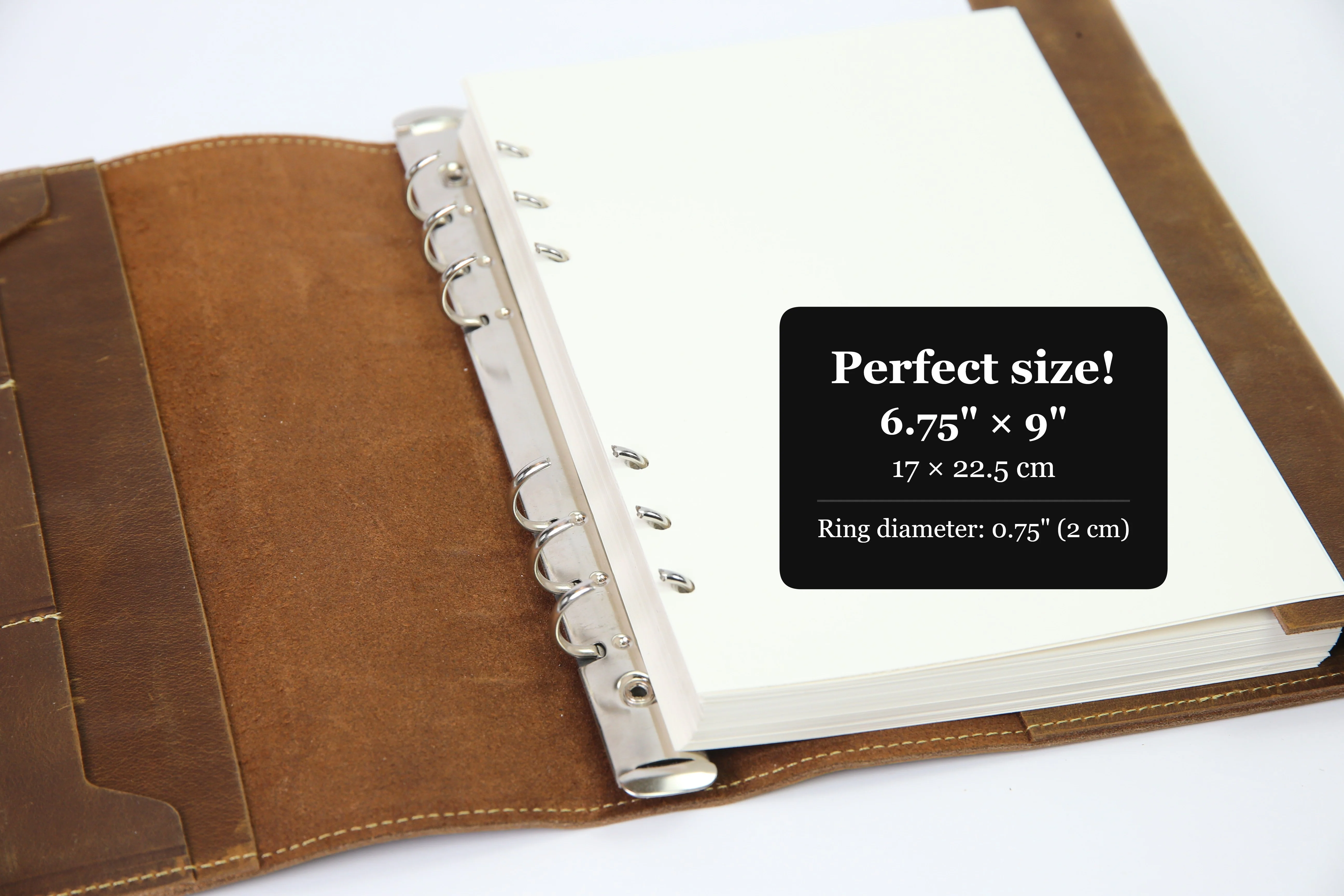 A5 Leather Planner Binder - Refillable 6-Ring Undated Journal - Hourly Daily Schedule, 60 Weekly Spreads - Image 3