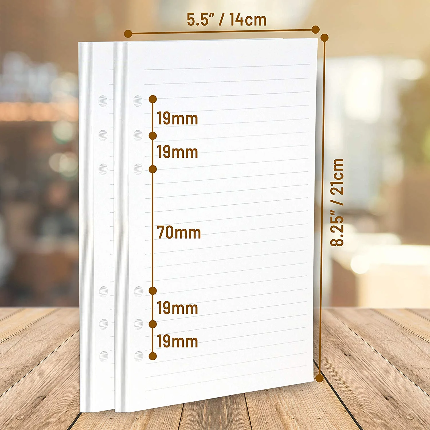 A5 6-Ring Binder Refills - Unlined, Lined, or Dotted, 100 Sheets or Double Pack - Image 4
