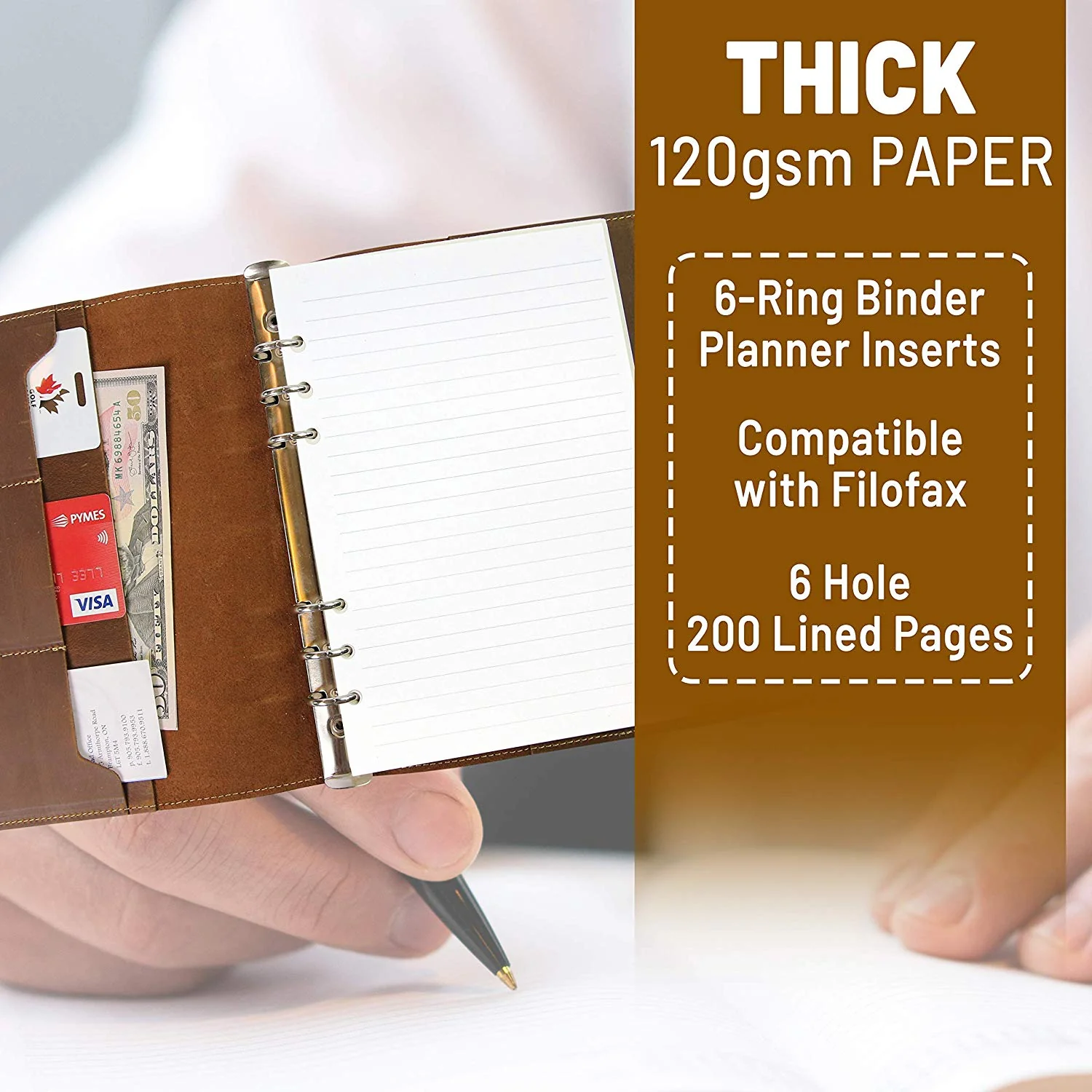 A5 6-Ring Binder Refills - Unlined, Lined, or Dotted, 100 Sheets or Double Pack - Image 5