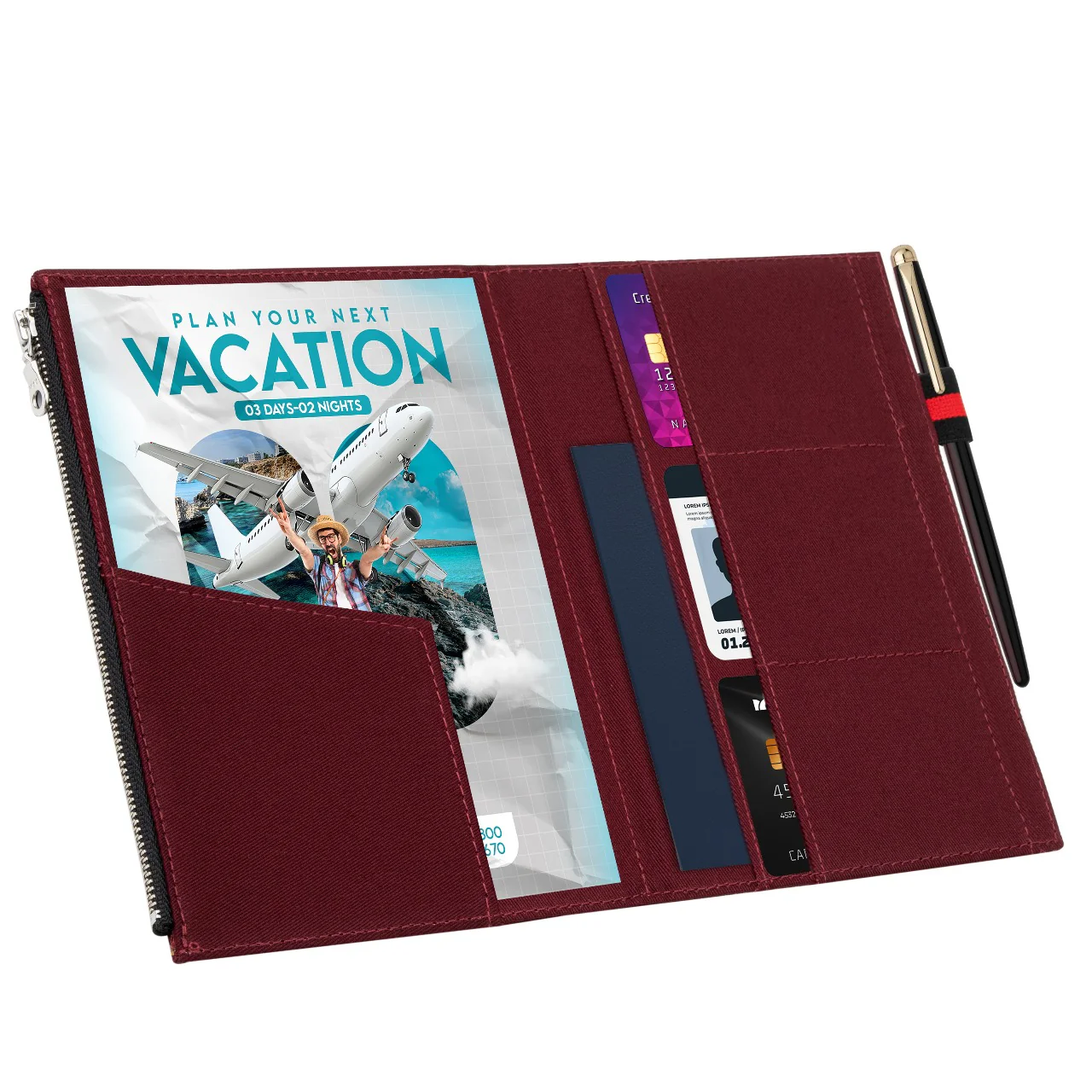 Travelers Notebook Zipper Pouch Insert - Cotton Fabric - 3 Sizes - Image 11