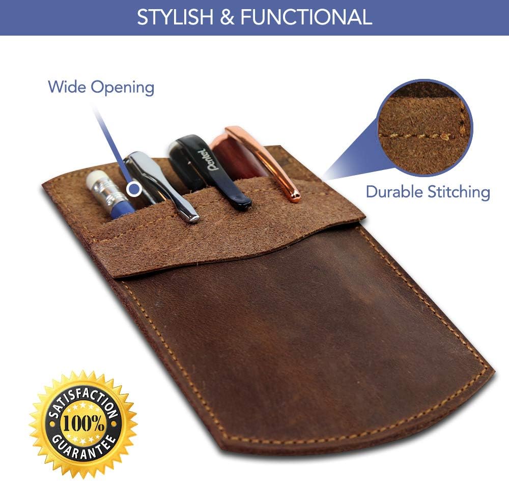 Genuine Leather Pocket Protector - 3.5" x 6.25" - Image 4