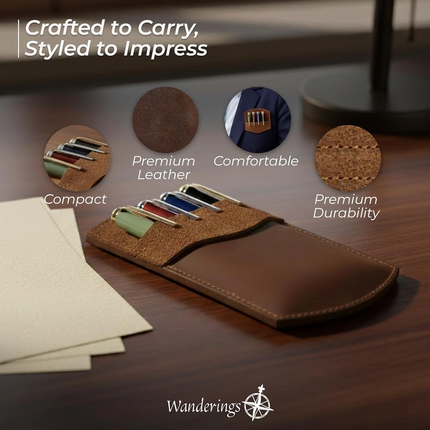 Genuine Leather Pocket Protector - 3.5" x 6.25" - Image 9