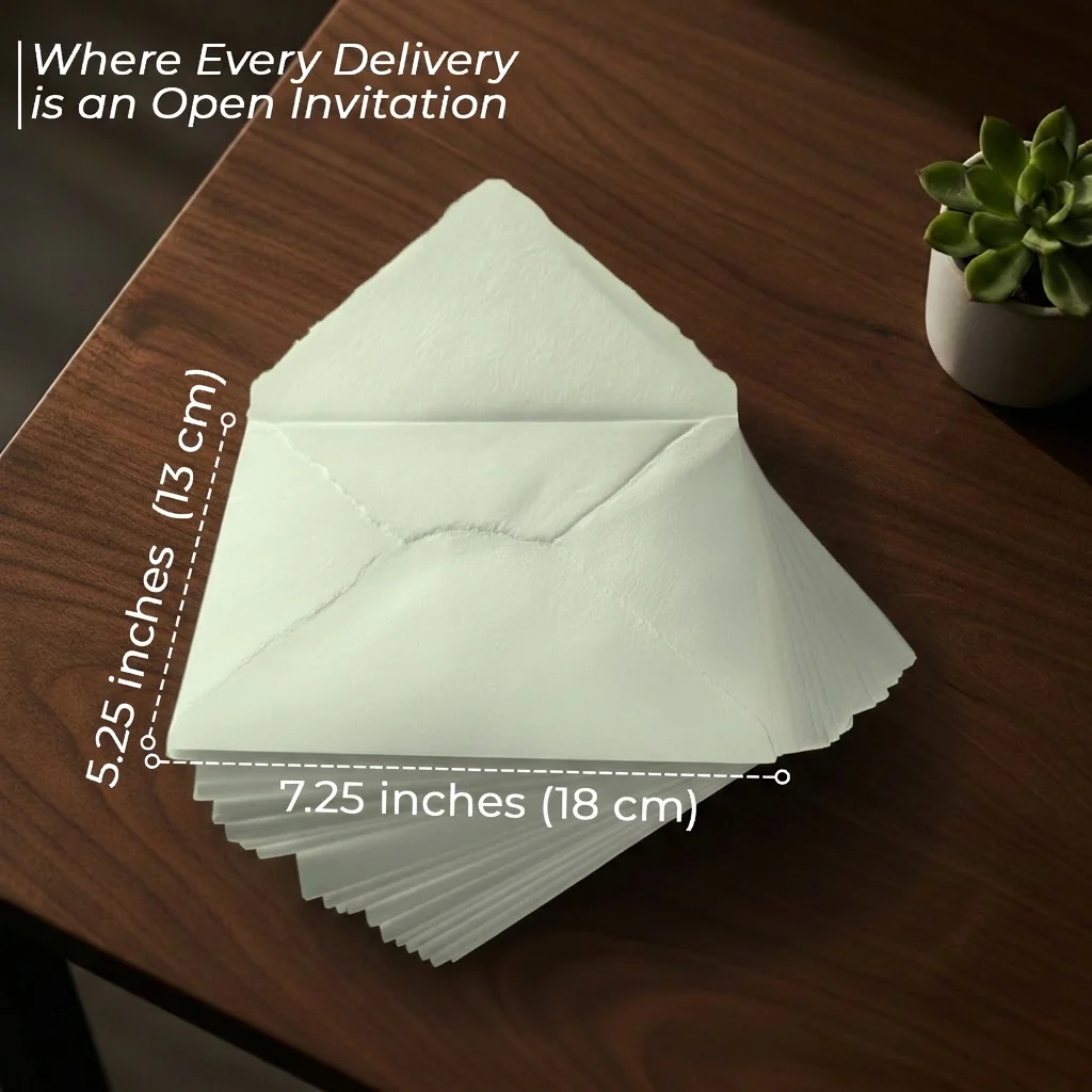 Mint Green Deckle Edge Envelopes - 150 GSM - 3 Sizes - 25 Pack - Image 10