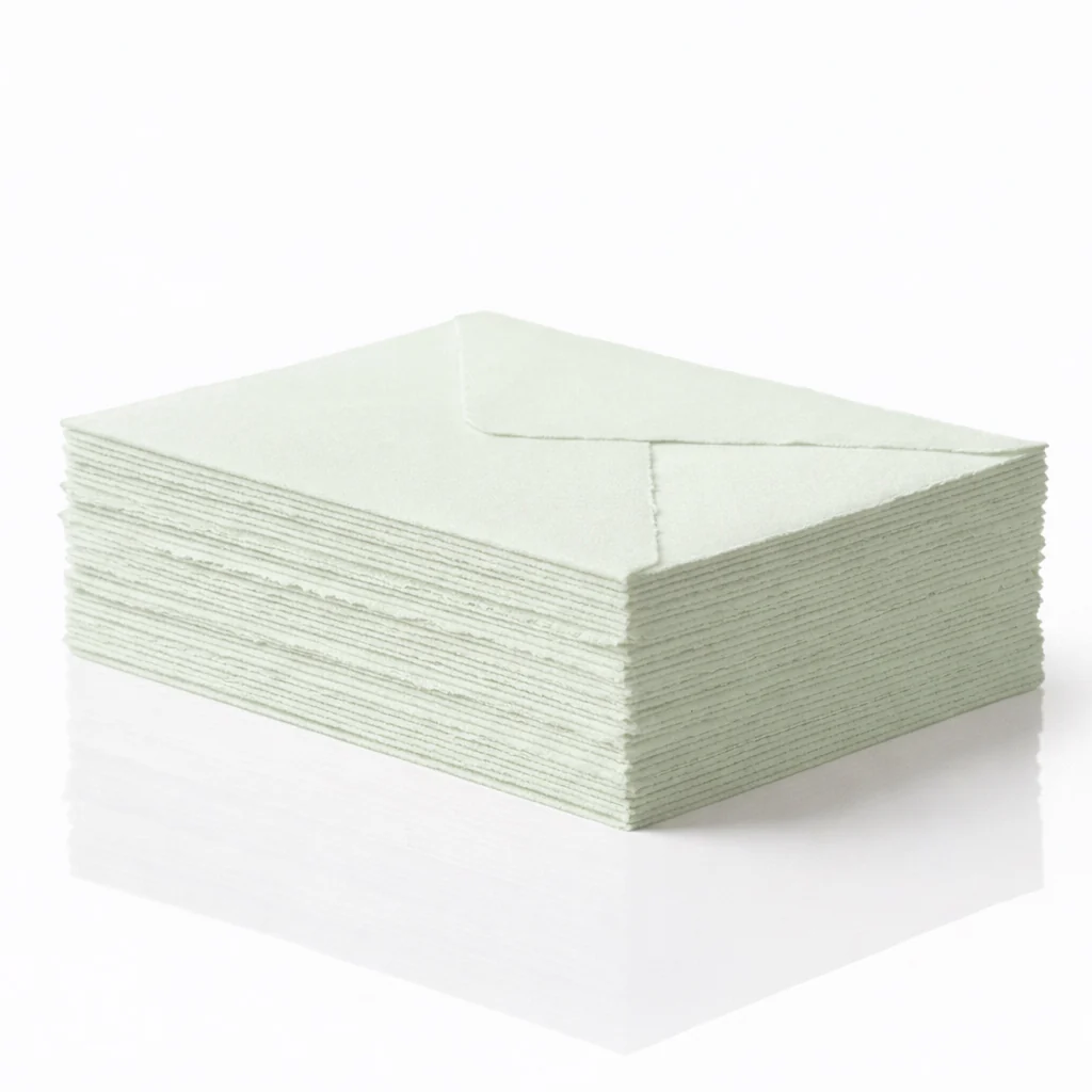 Mint Green Deckle Edge Envelopes - 150 GSM - 3 Sizes - 25 Pack - Image 3