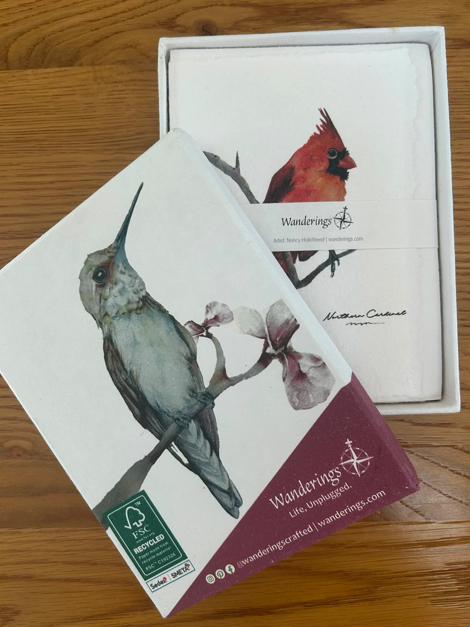 Handmade Deckle Edge Blank Greeting Cards & Envelopes with Bird Art - 300 GSM – 20 Cards (5 Each of 4 Varieties) – 5x7" - Image 6