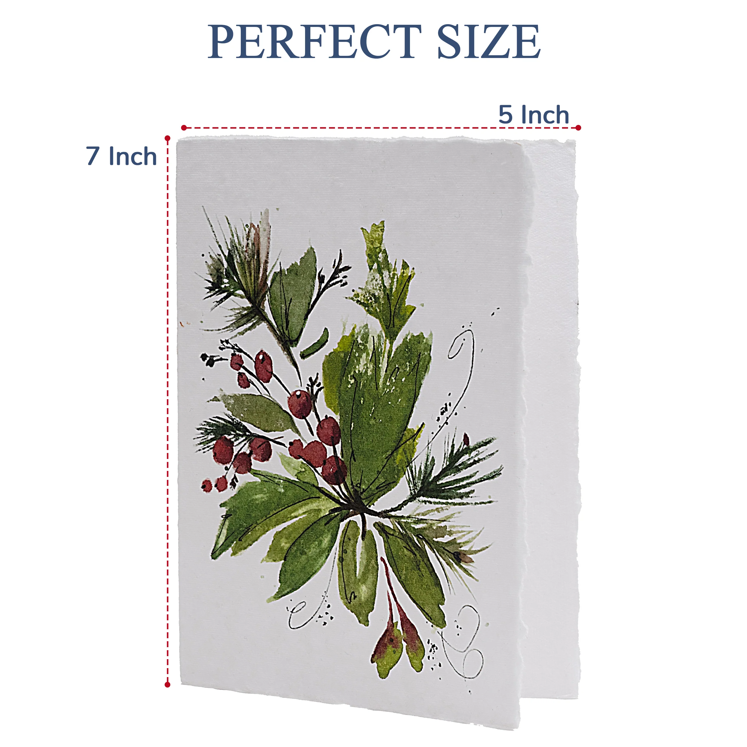 Handmade Deckle Edge Greeting Cards & Envelopes with Winter Art - 300gsm – 20 Cards (5 Each of 4 Varieties) - 5x7 - Image 7