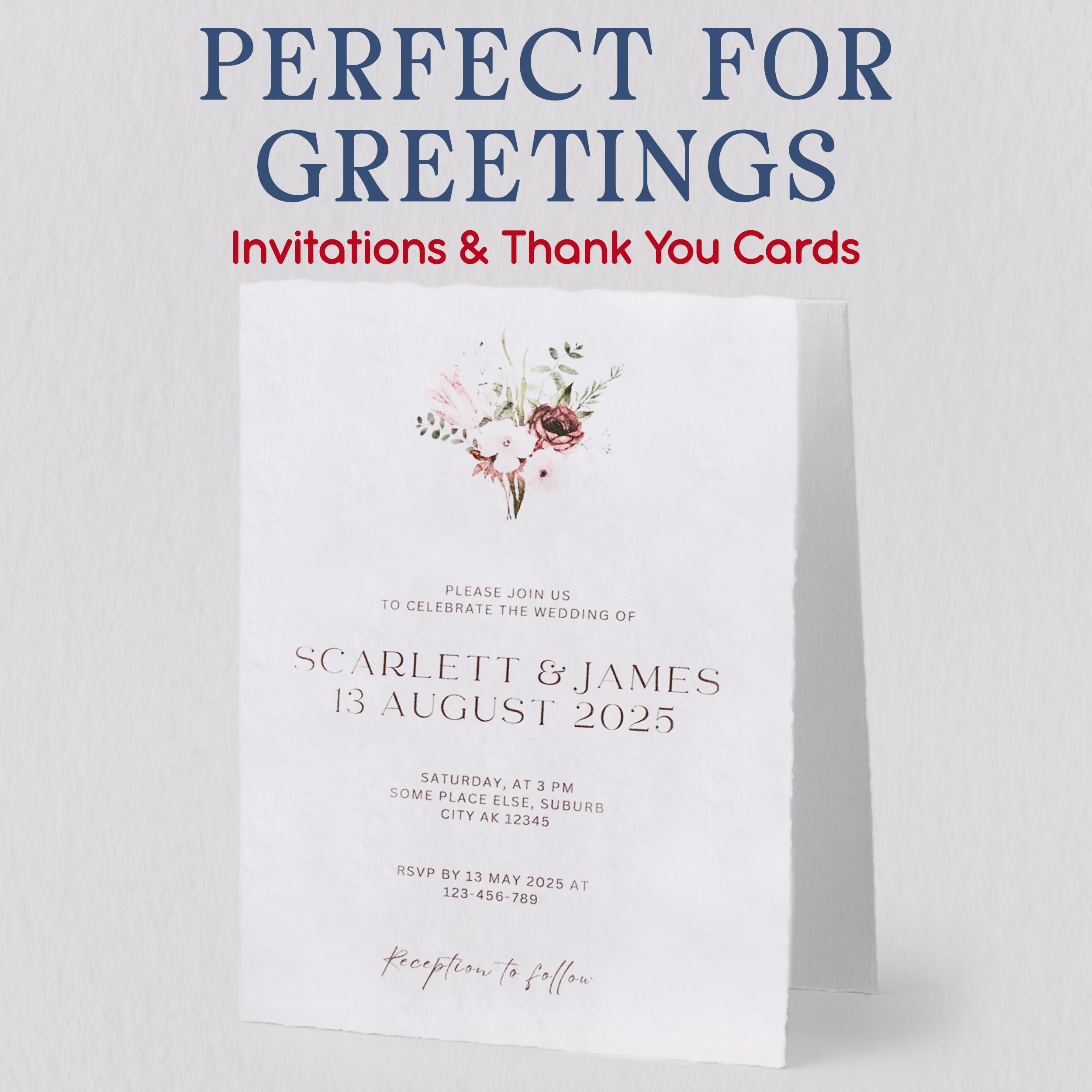 Handmade Blank Deckle Edge Greeting Cards & Envelopes  - 300gsm – 20 Cards with Envelopes - 5x7 - Image 4