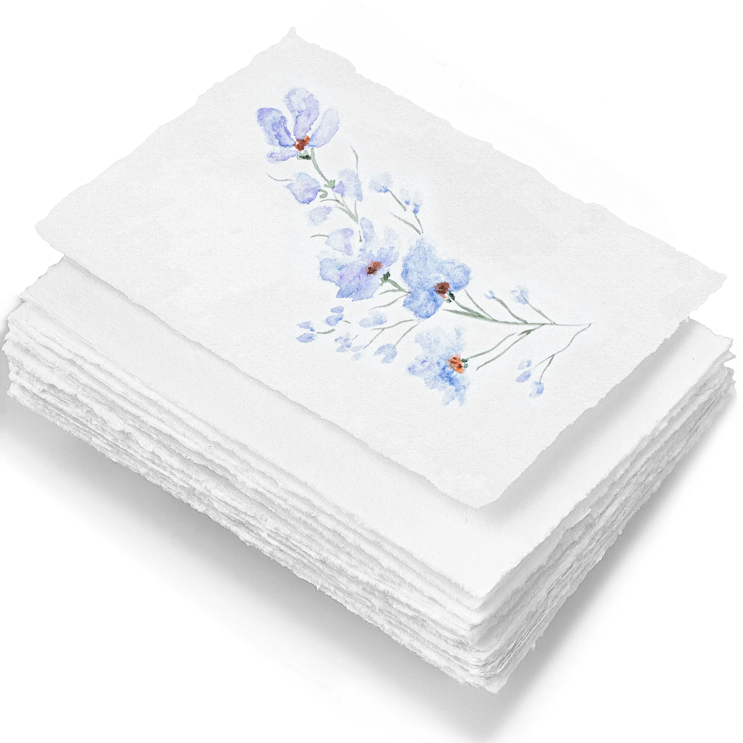 Handmade White Deckle Edge Paper - 150/300 GSM  - Multiple Sizes - 25/50 Packs - Image 14