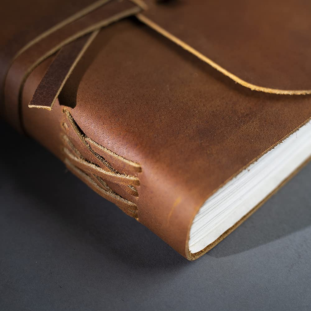 Leather Bound Journal with Off-White Paper - Hand-Crafted Genuine Leather, 5 x 7" - 2 Styles - Image 5