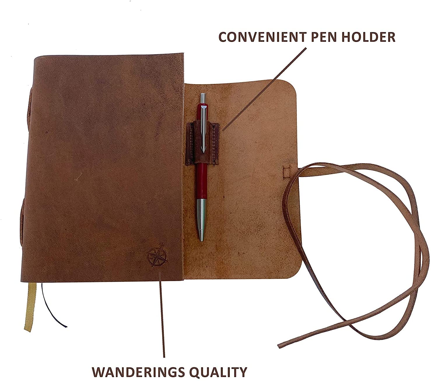 Leather Bound Journal with Off-White Paper - Hand-Crafted Genuine Leather, 5 x 7" - 2 Styles - Image 6