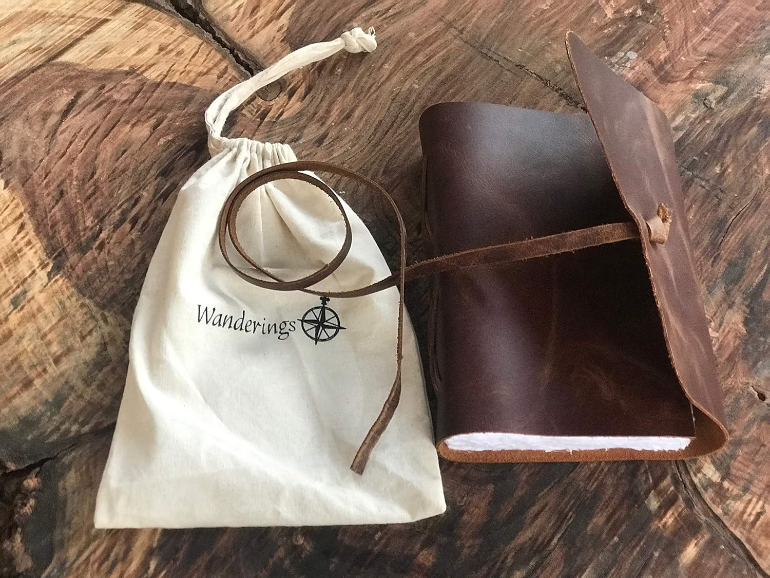 Leather Bound Journal - Hand-Crafted Genuine Leather and Ivory Deckle Edge Paper - 5x7" - Image 4