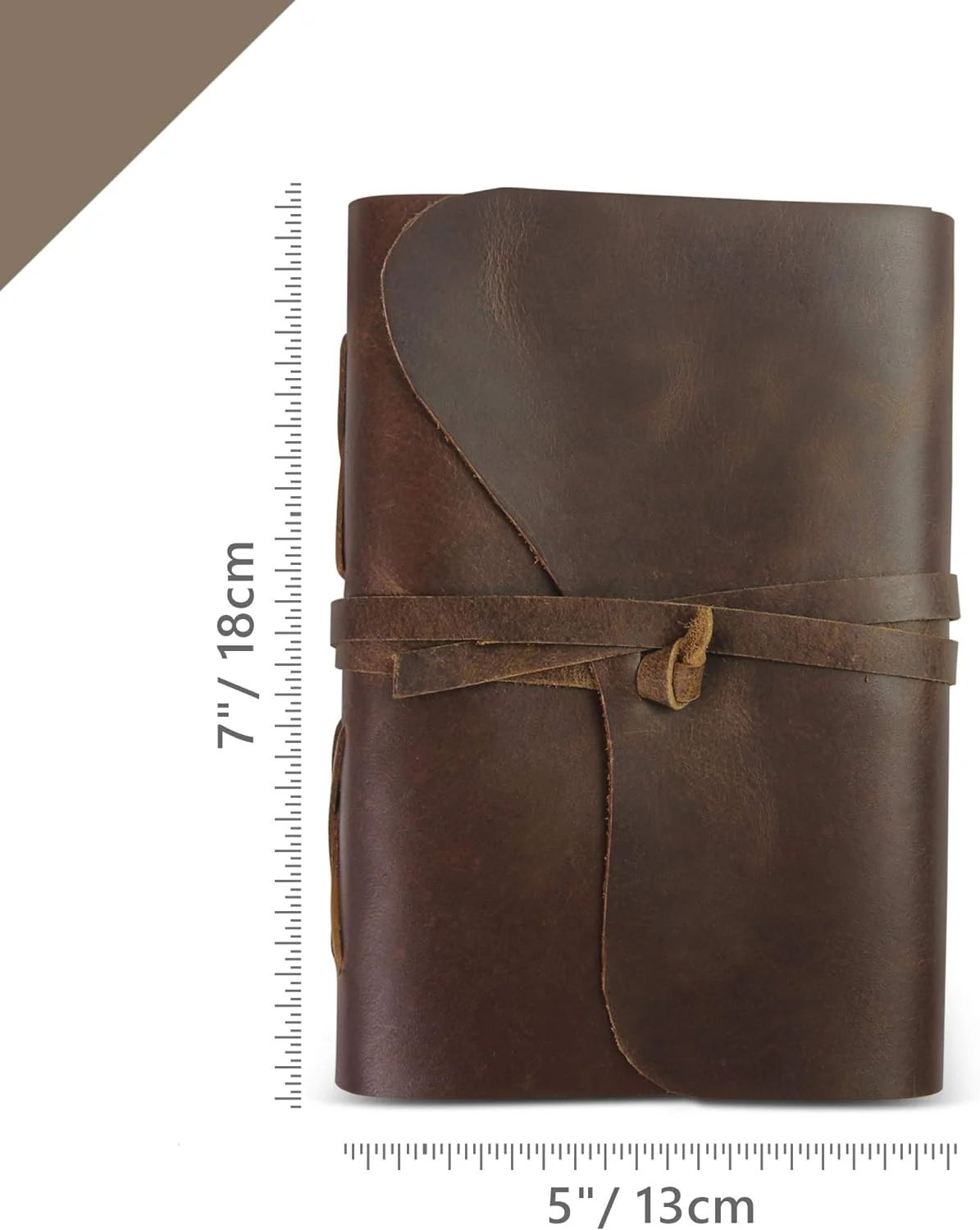 Leather Bound Journal - Hand-Crafted Genuine Leather and Ivory Deckle Edge Paper - 5x7" - Image 6