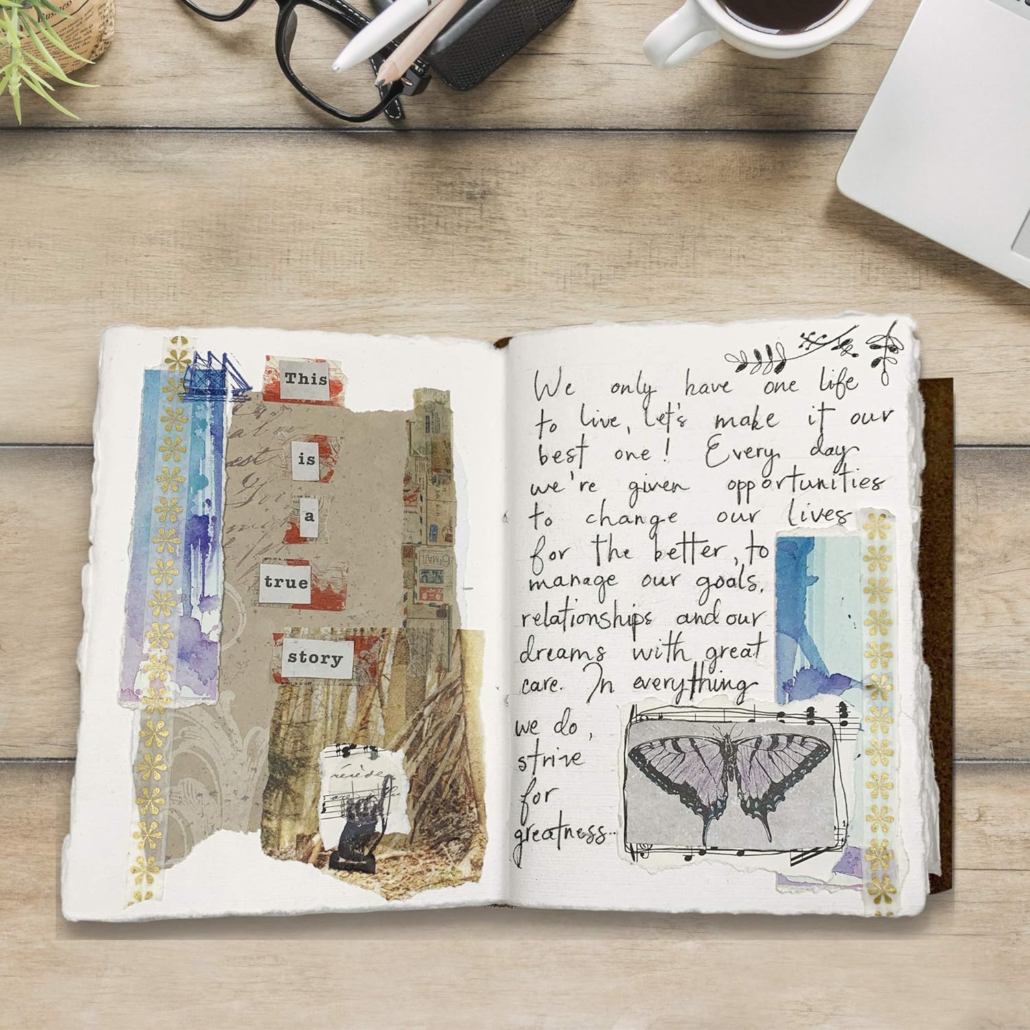 Leather Bound Journal - Hand-Crafted Genuine Leather and Ivory Deckle Edge Paper - 5x7" - Image 7
