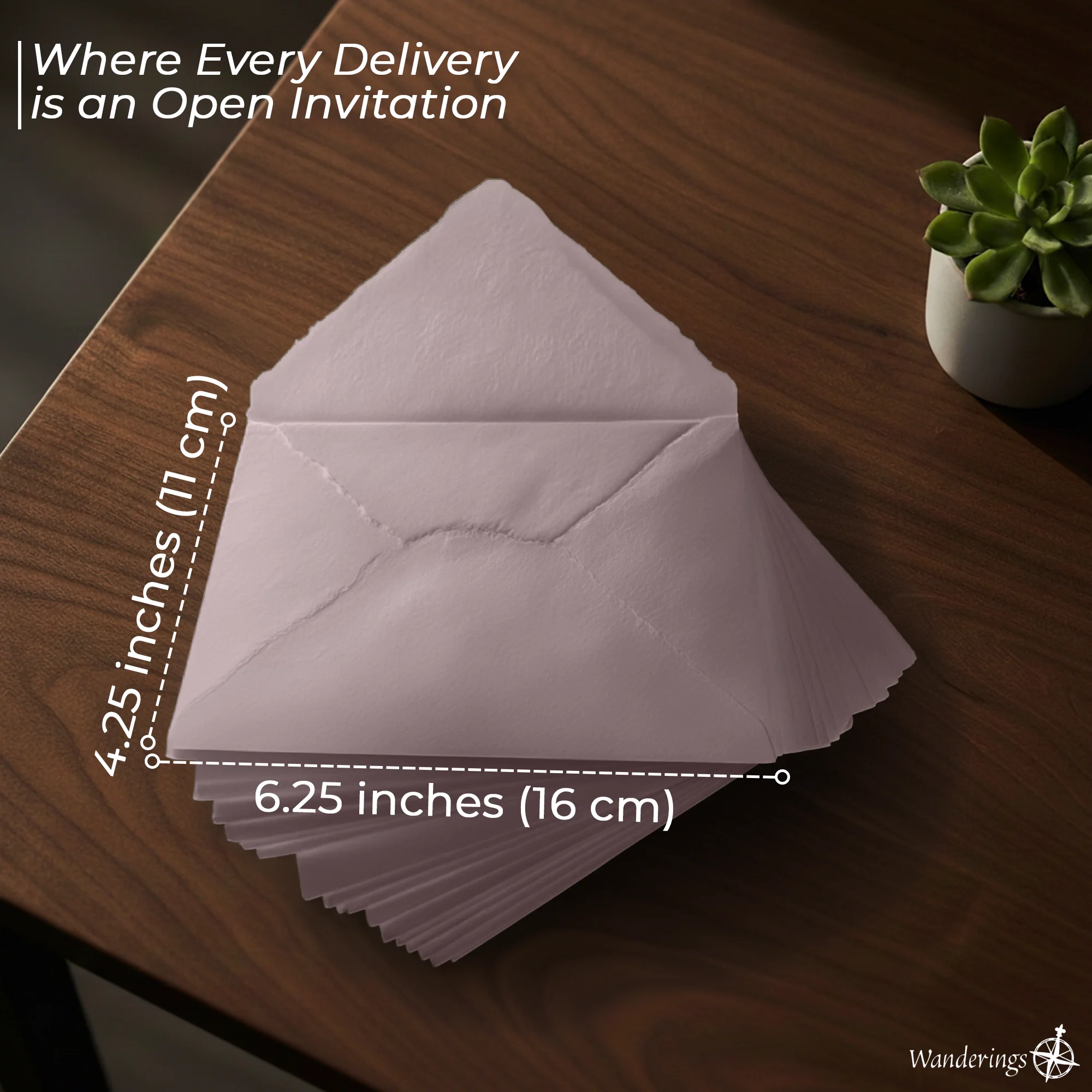 Pink Deckle Edge Envelopes - 150 GSM - 3 Sizes - 25 Pack - Image 7