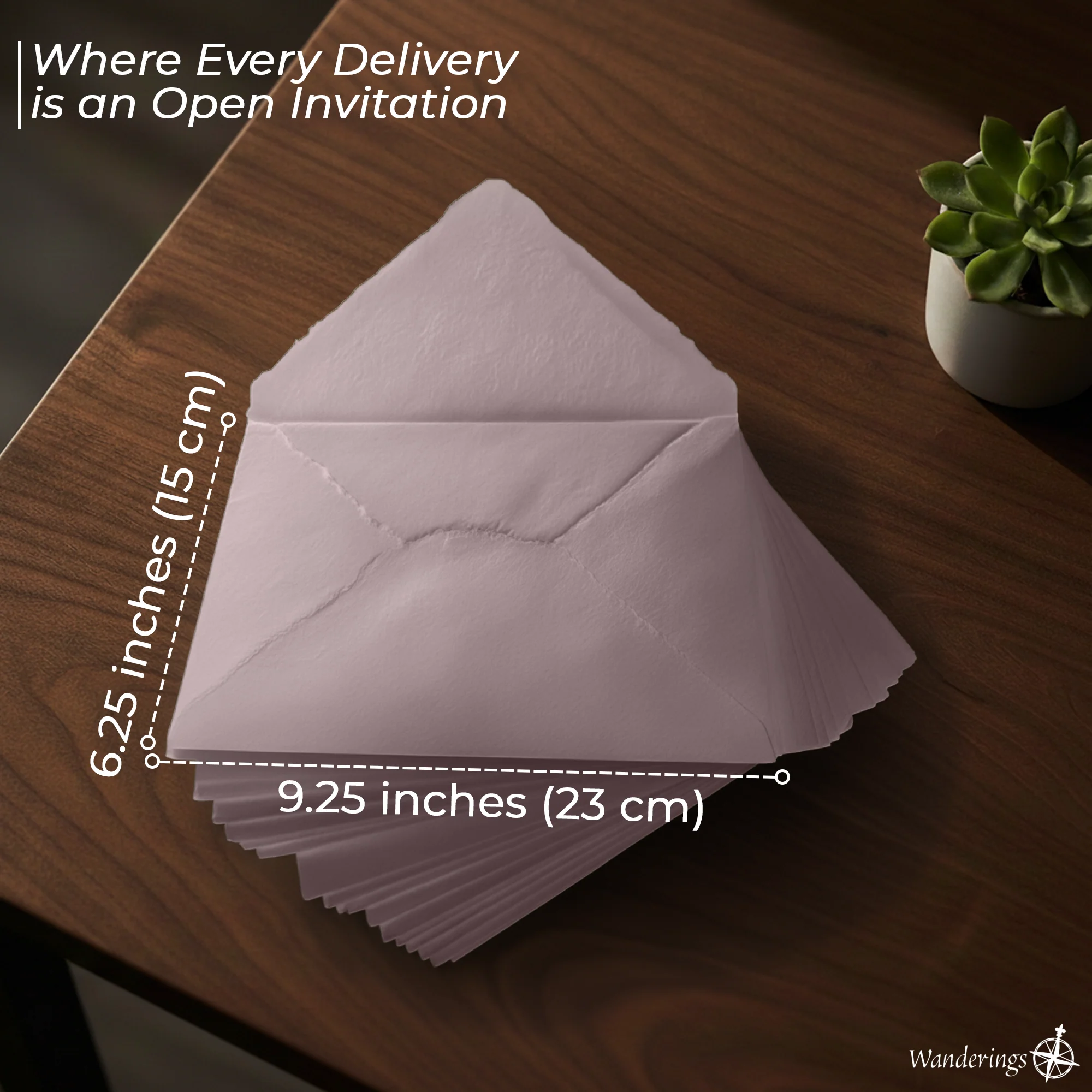 Pink Deckle Edge Envelopes - 150 GSM - 3 Sizes - 25 Pack - Image 9