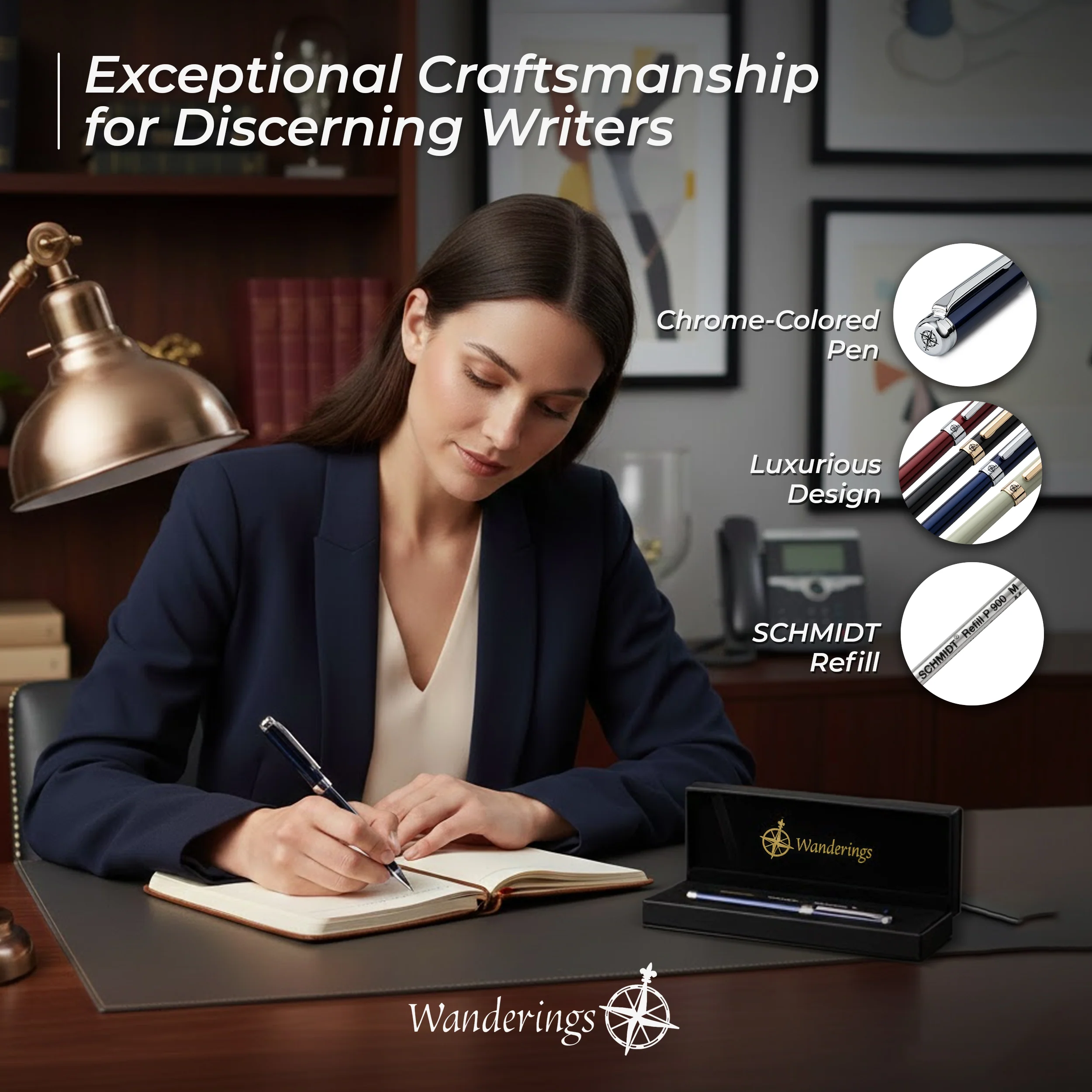 Premium Ballpoint Pen with German Ink and extra Schmidt Refill – Blue Breeze - Image 7