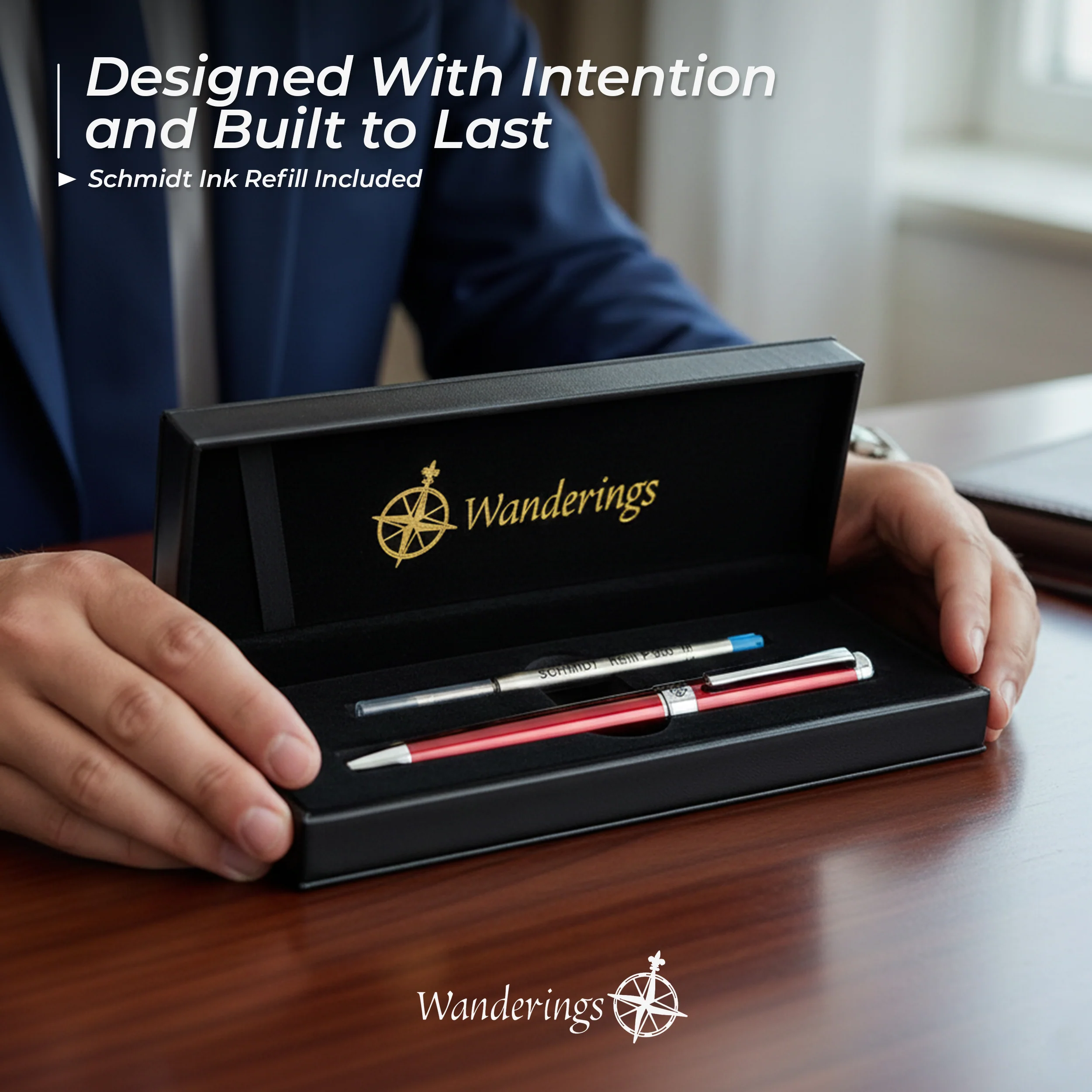 Premium Ballpoint Pen with German Ink and extra Schmidt Refill – Wildfire Red - Image 5