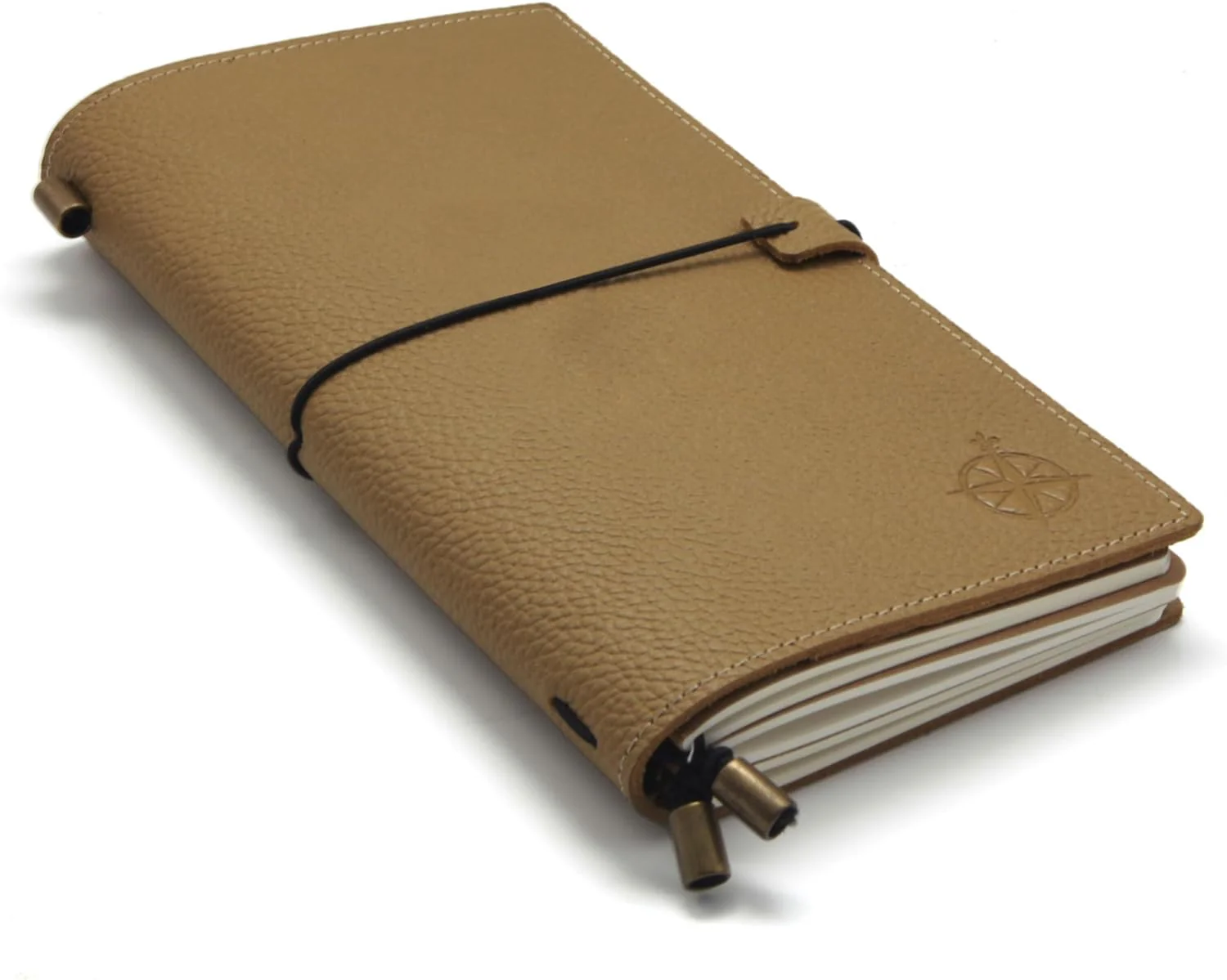 Standard / Regular Size Refillable Textured Leather Travelers Notebook with Pockets and Blank Inserts - 8.5x4.5"/ 22x11.5cm - Image 12