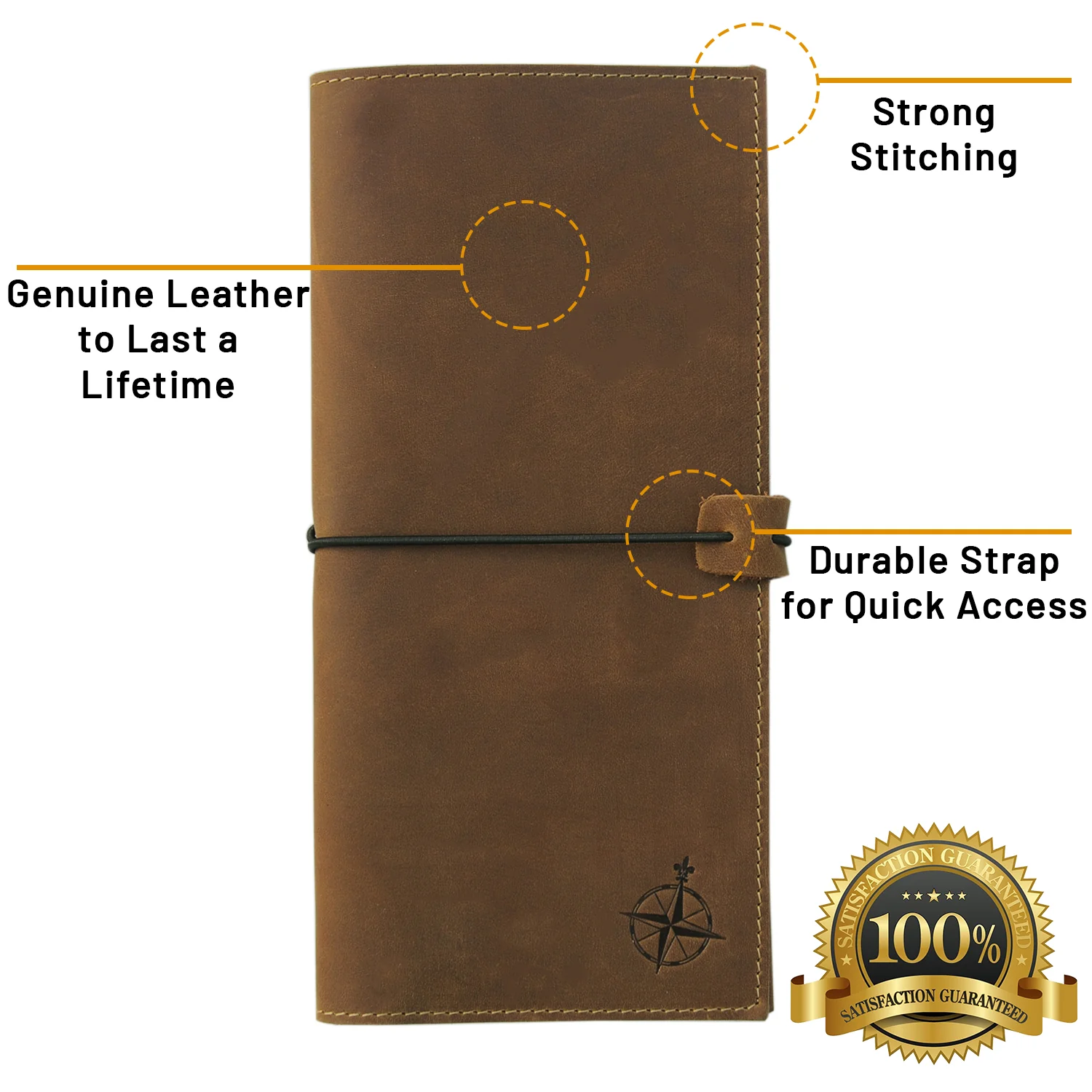 Tall Leather Passport Travel Wallet - RFID Blocking - 4.25"x9" / 11cm x 23cm - Image 3