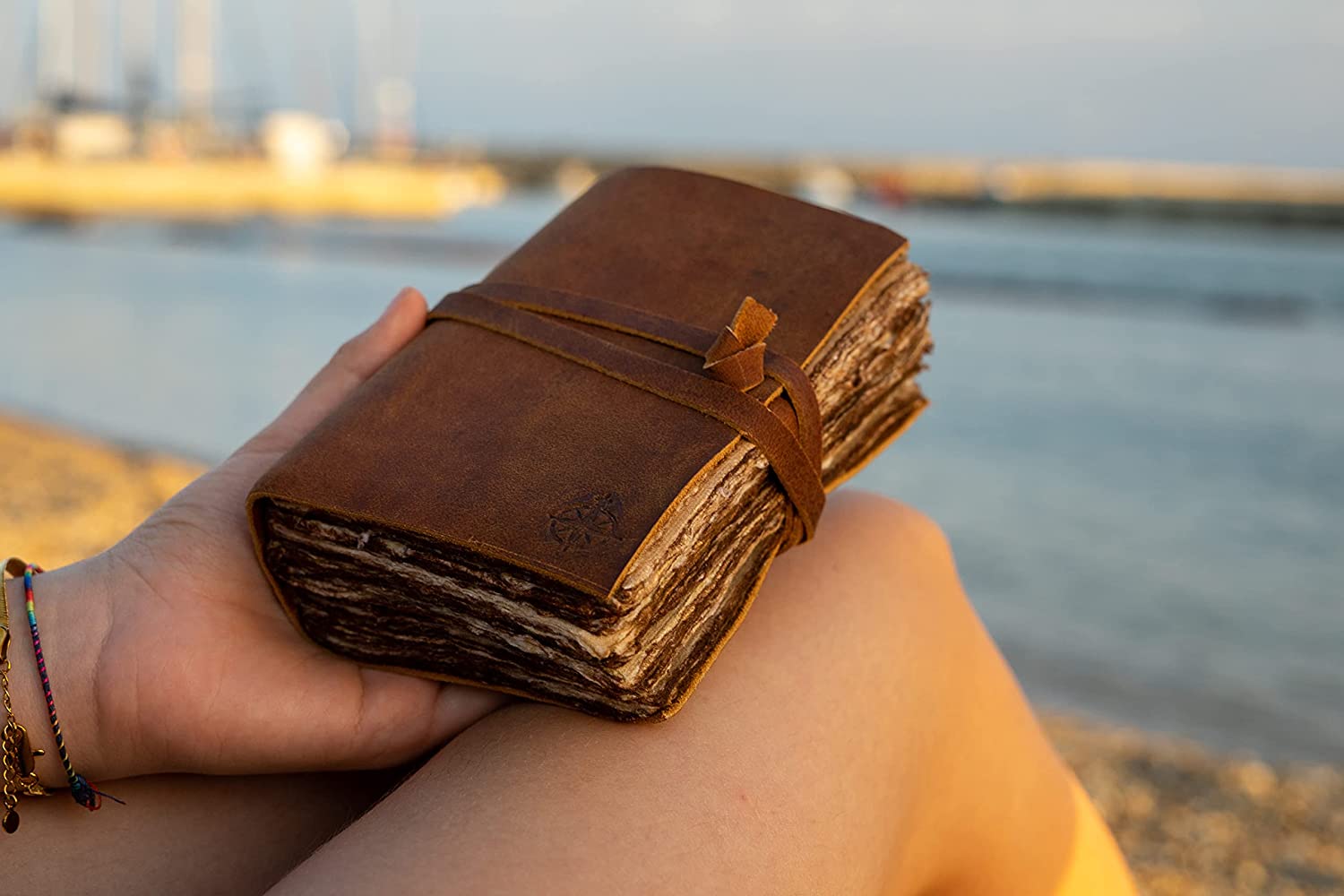 Classic Retro Vintage Leather Journal with Antique Deckle Edge Paper - 3 Sizes - Image 5