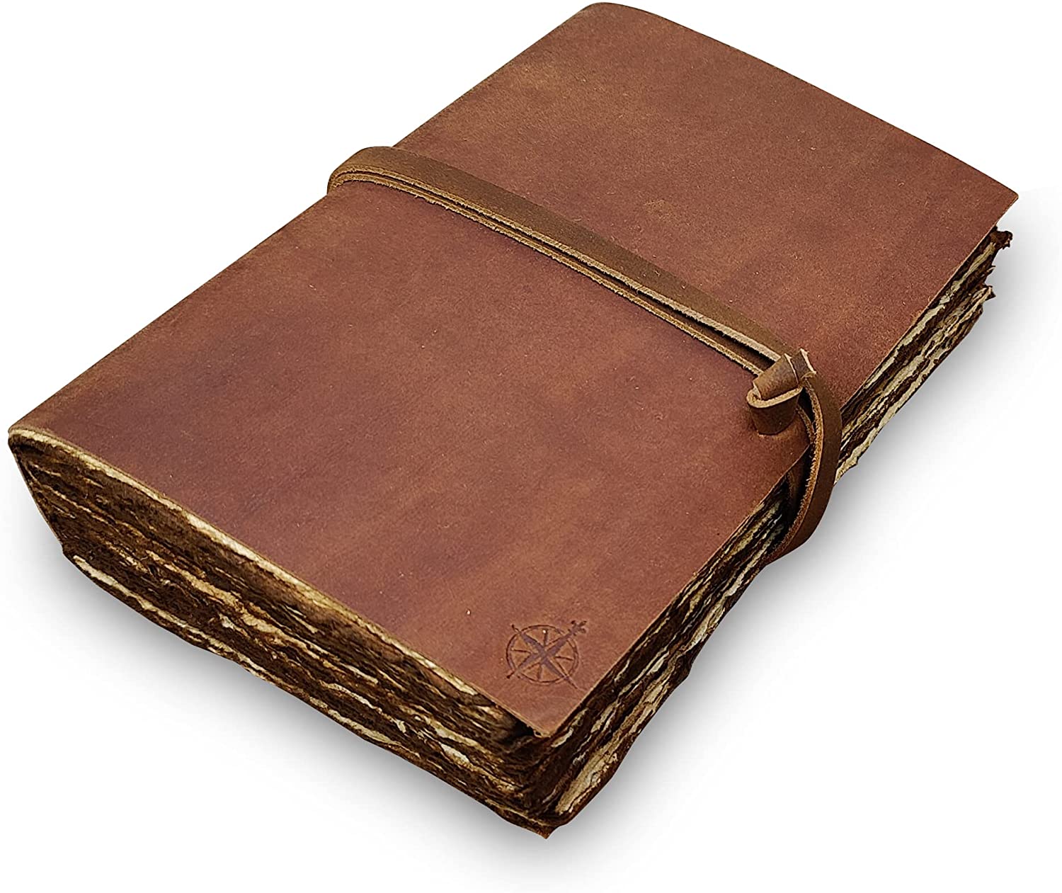 Classic Retro Vintage Leather Journal with Antique Deckle Edge Paper - 3 Sizes - Image 8