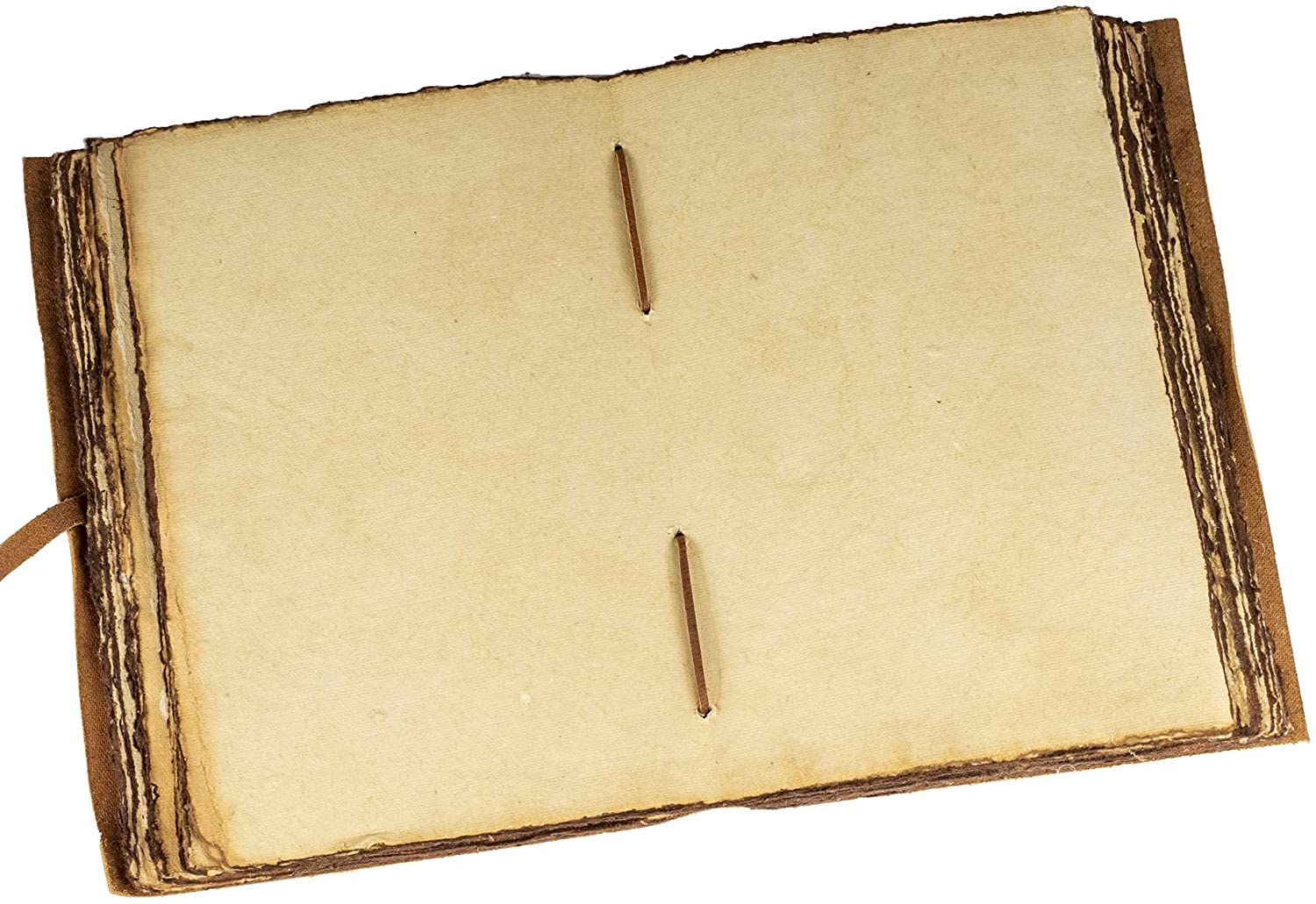 Distressed Leather Journal with Vintage Deckle Edge Paper, 6"x9" - 2 Styles - Image 3