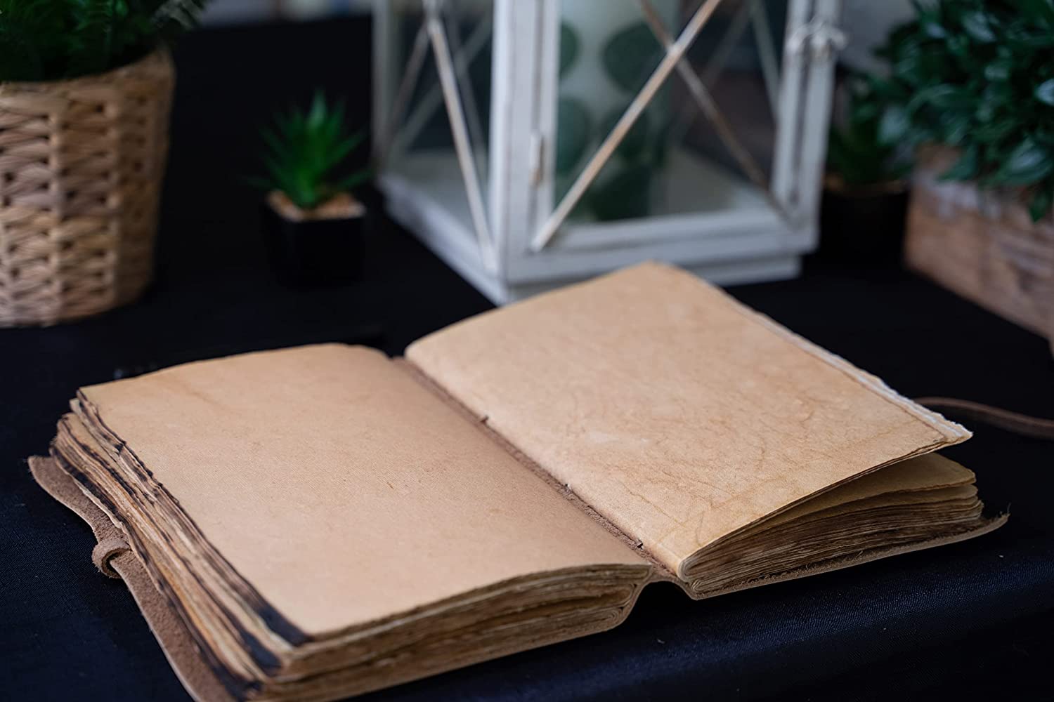 Distressed Leather Journal with Vintage Deckle Edge Paper, 6"x9" - 2 Styles - Image 9
