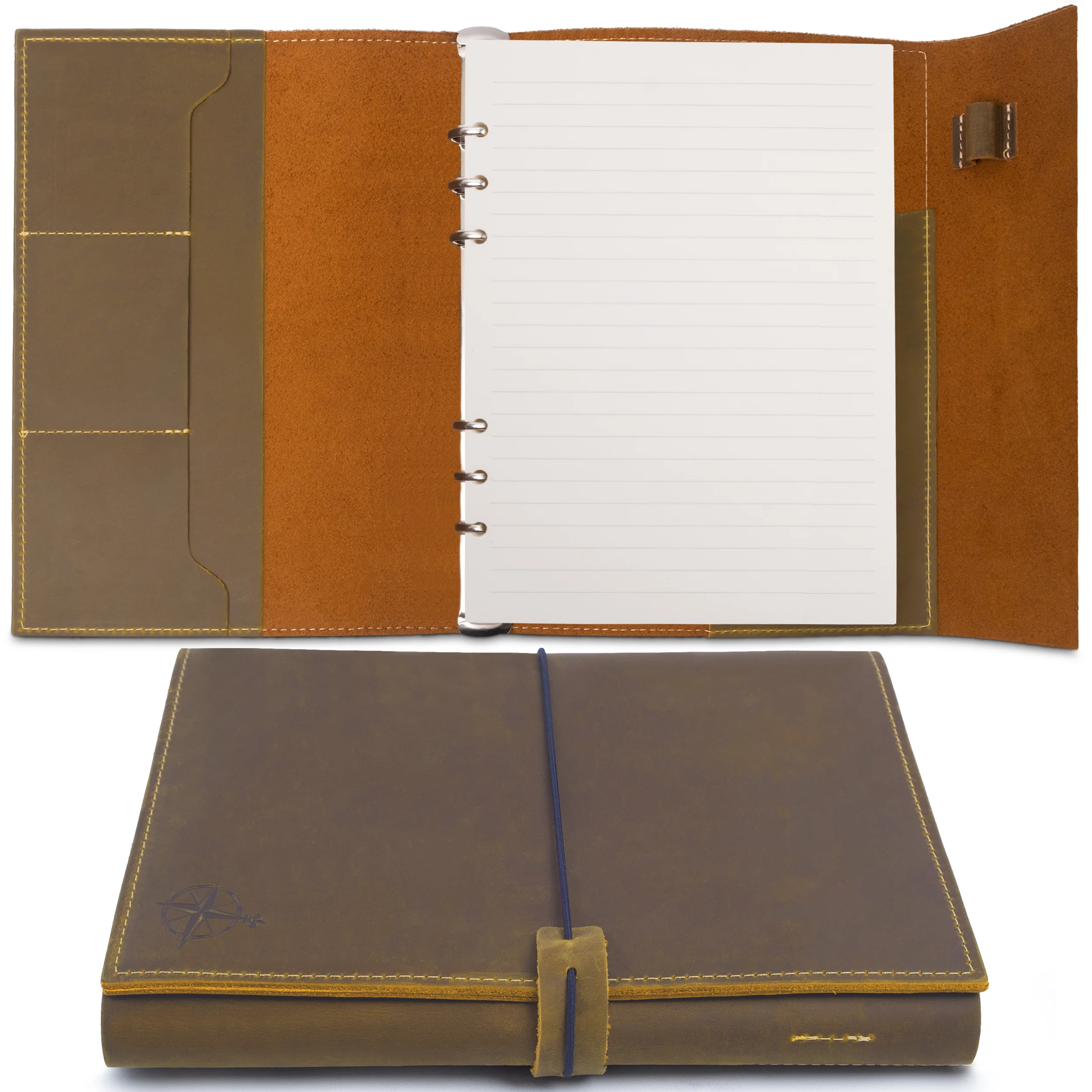 A5 Leather Planner with 16-Month Dated Calendar —  Refillable 6-Ring Binder with Inner Pockets - Image 8
