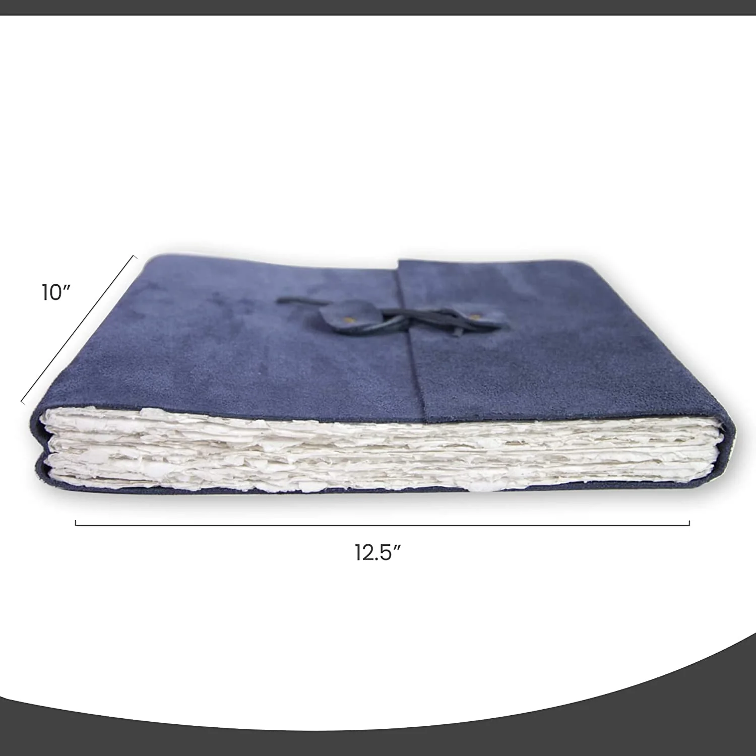 Blue Suede Leather Watercolor Journal - 10x12.5" - 350 GSM - Image 3