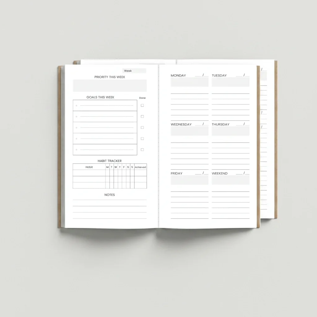 Undated Weekly Planner Inserts (60 Weeks) – Regular Traveler's Refillable Notebook
