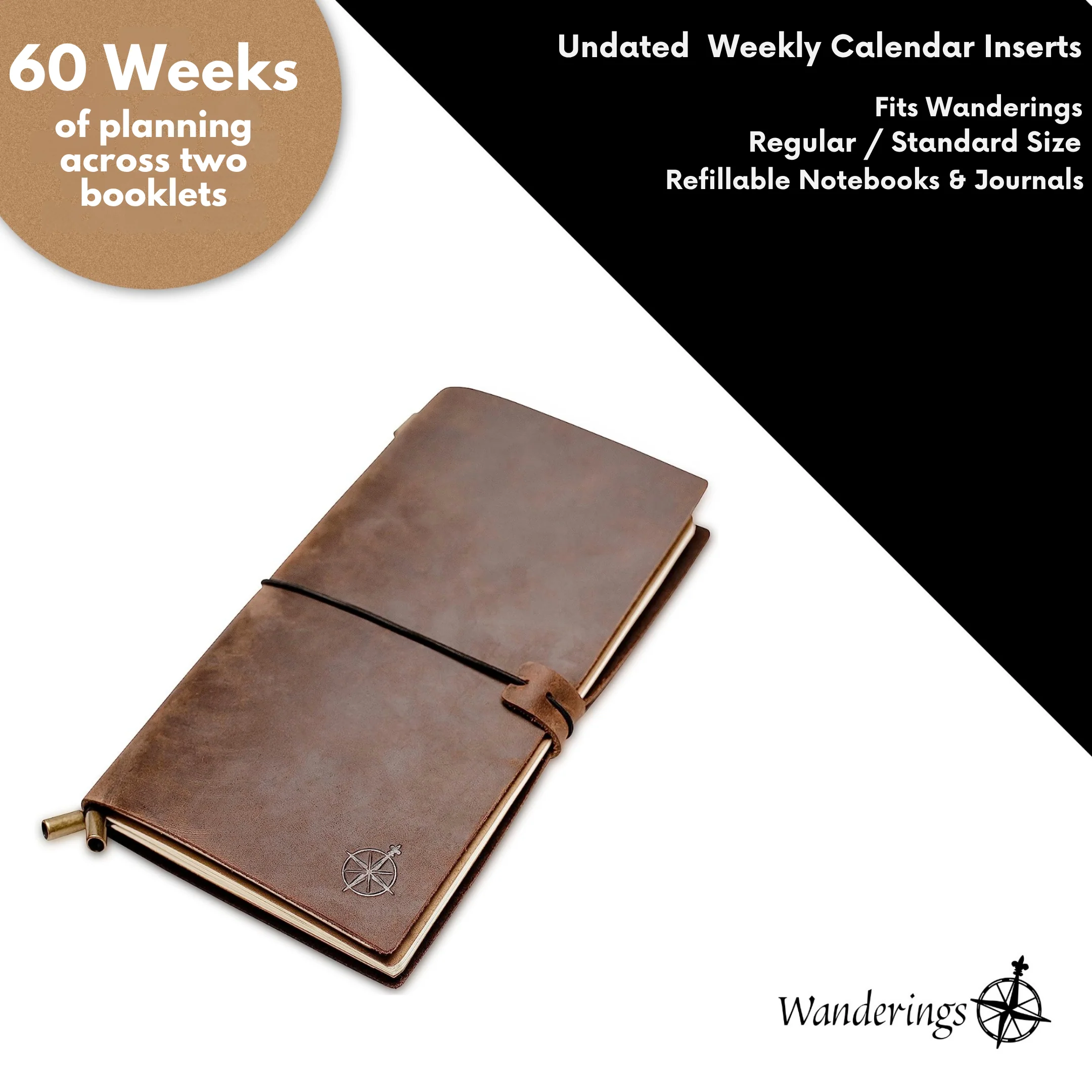 Undated Weekly Planner Inserts (60 Weeks) – Regular Traveler's Refillable Notebook - Image 6