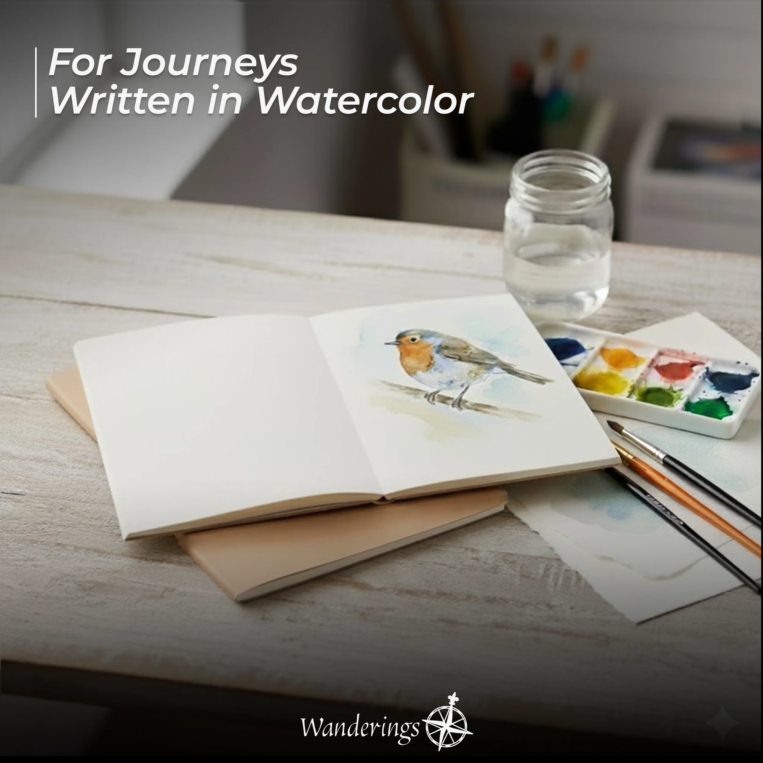 300 GSM Watercolor Paper Inserts with Deckle Edge for Travelers Notebooks - 3 Sizes - Image 4